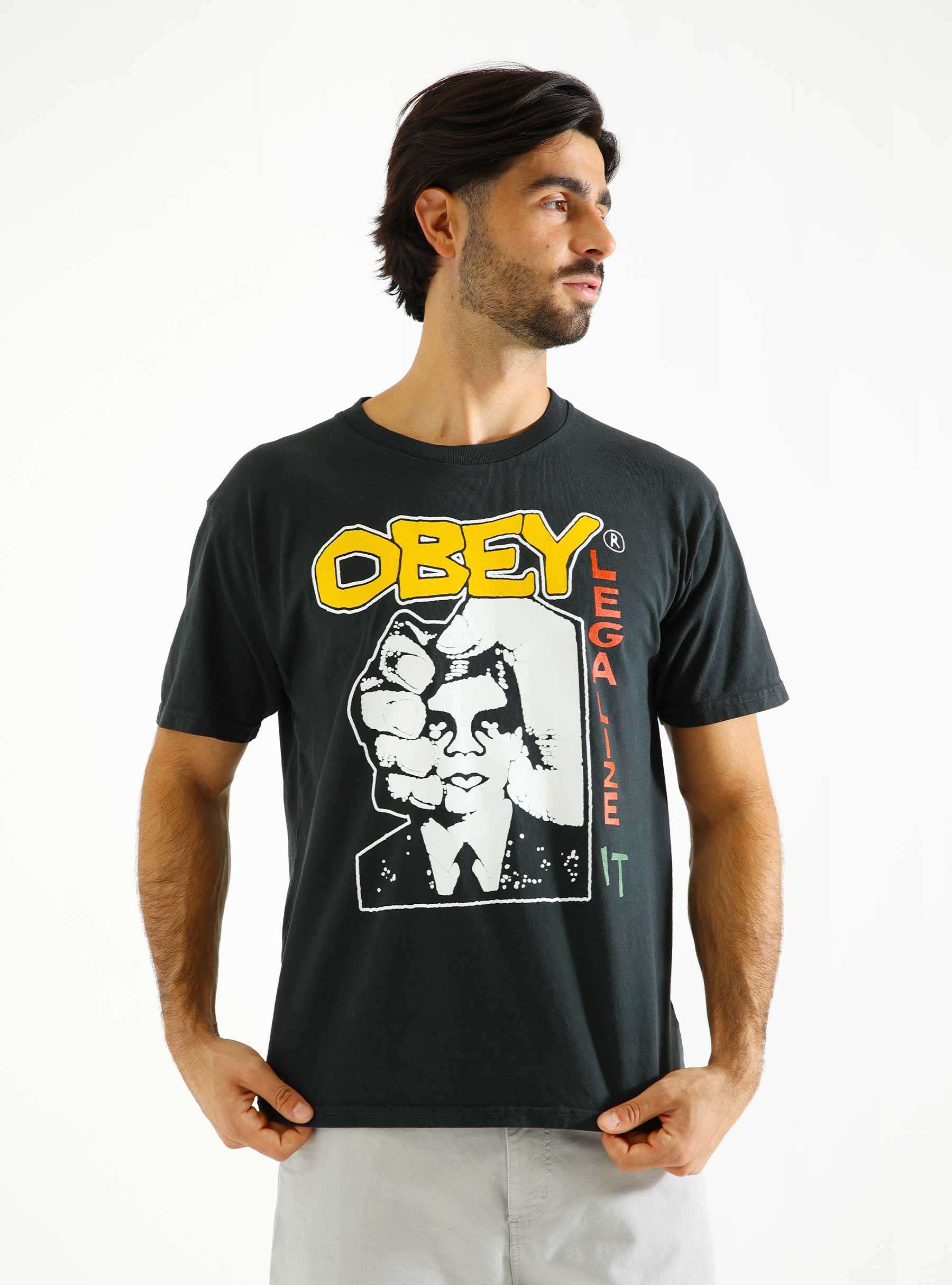 Obey Legalize It Pigment T-Shirt Vintage Black 163813758-VBL