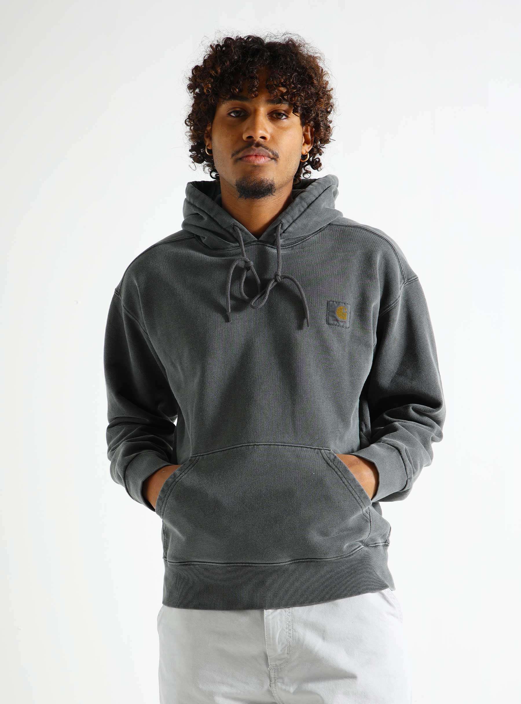 Hooded Nelson Sweater Charcoal Garment Dyed I029963-98GD