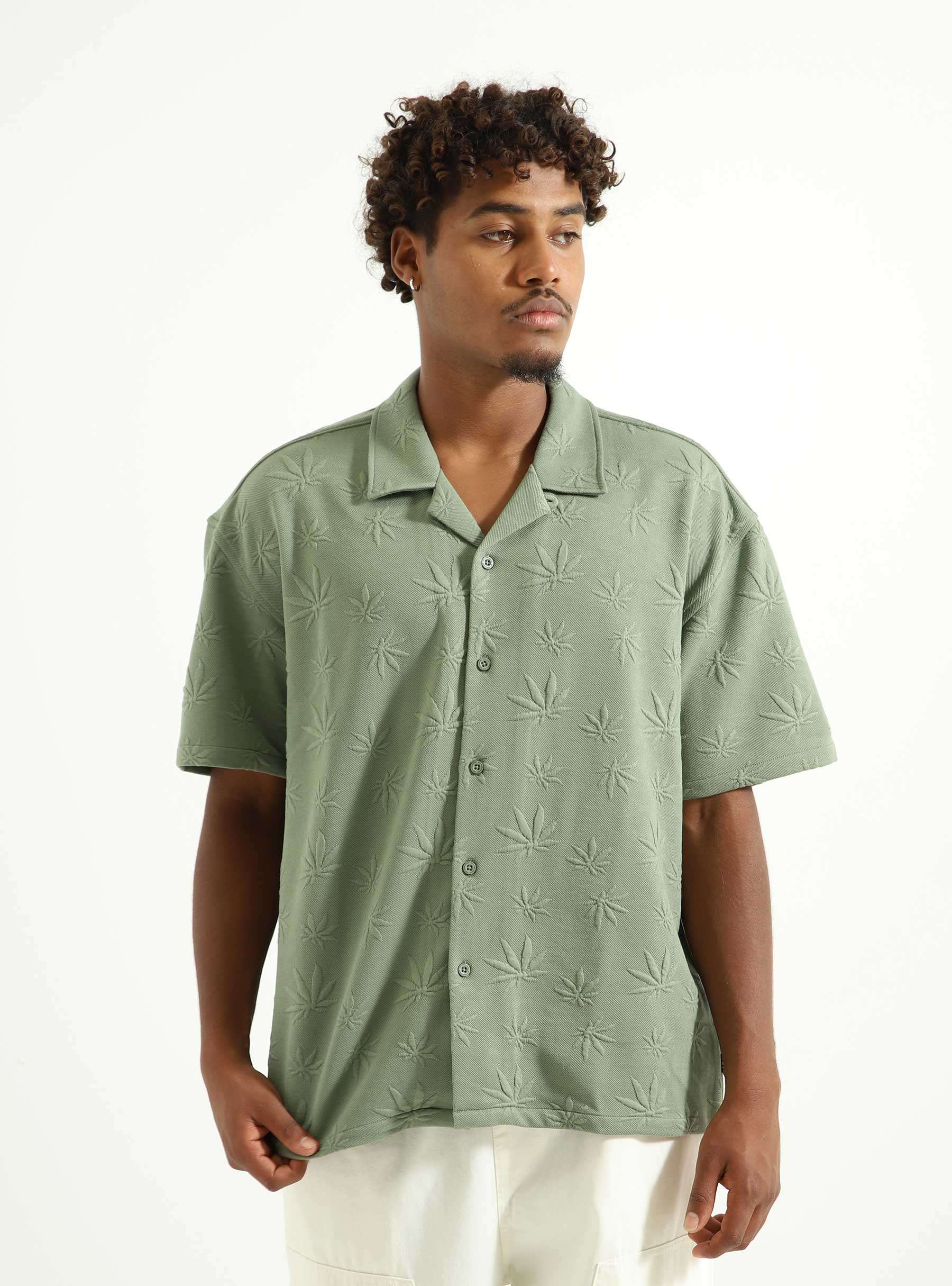 Plantlife Jacquard Shirt Moss KN00470-MOSS