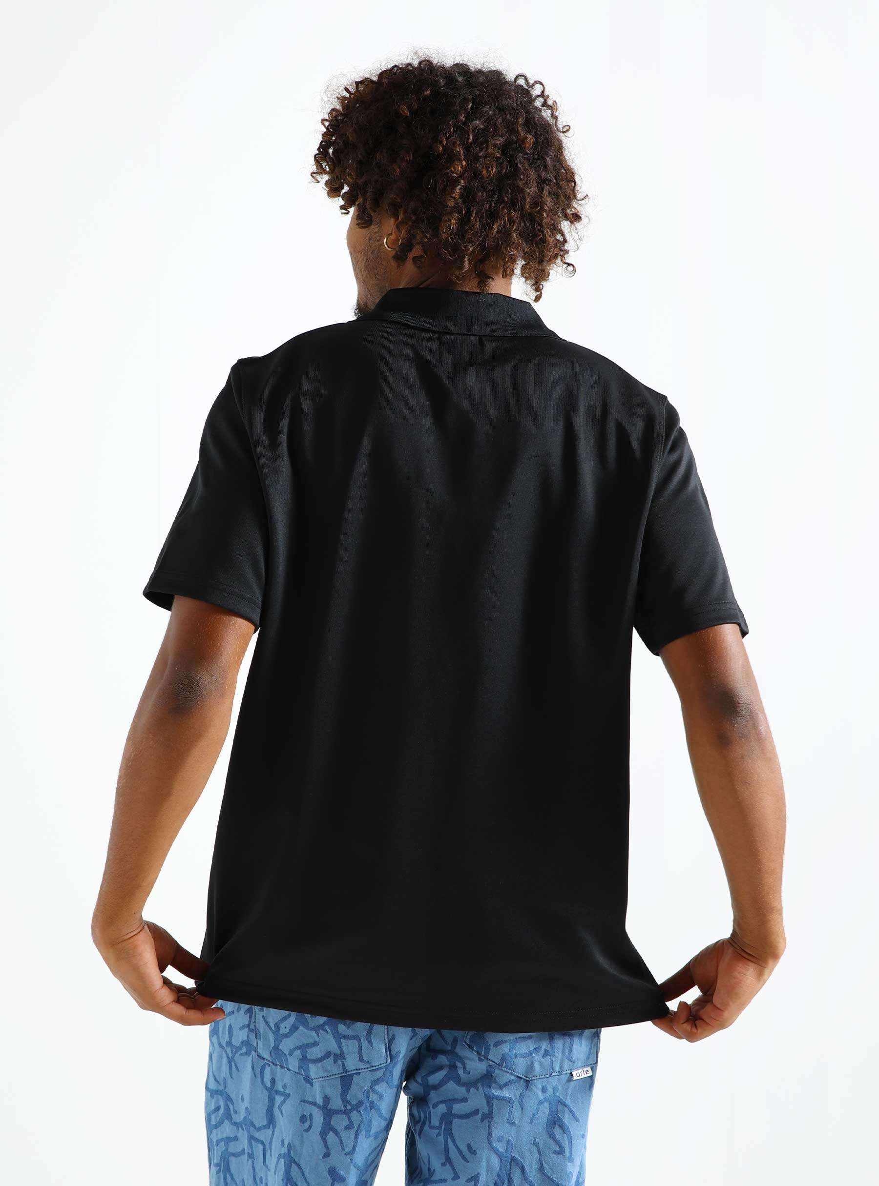 Simon Knit Shirt Black SS24-151T