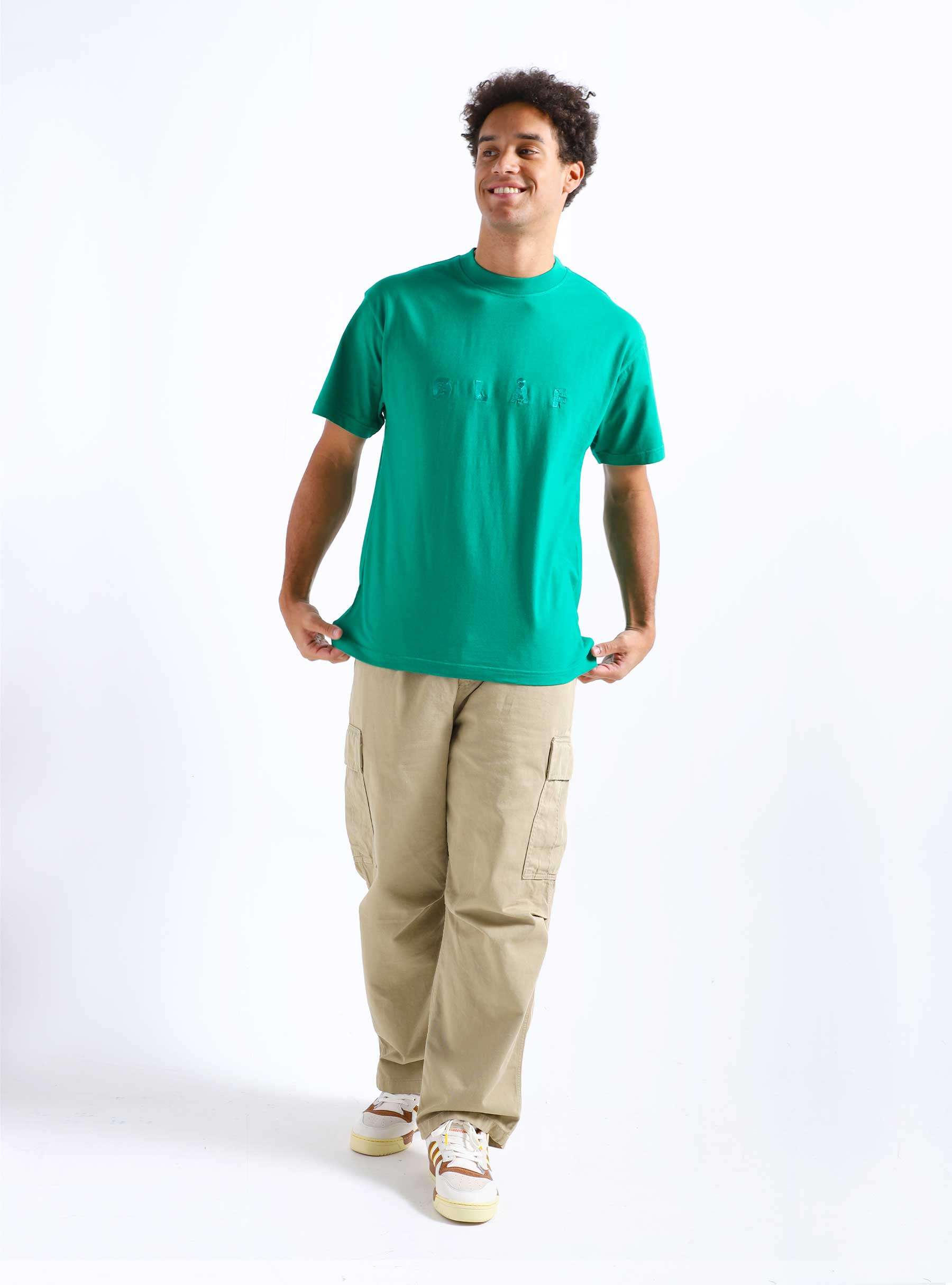 Chainstitch T-shirt Ocean Green M120104