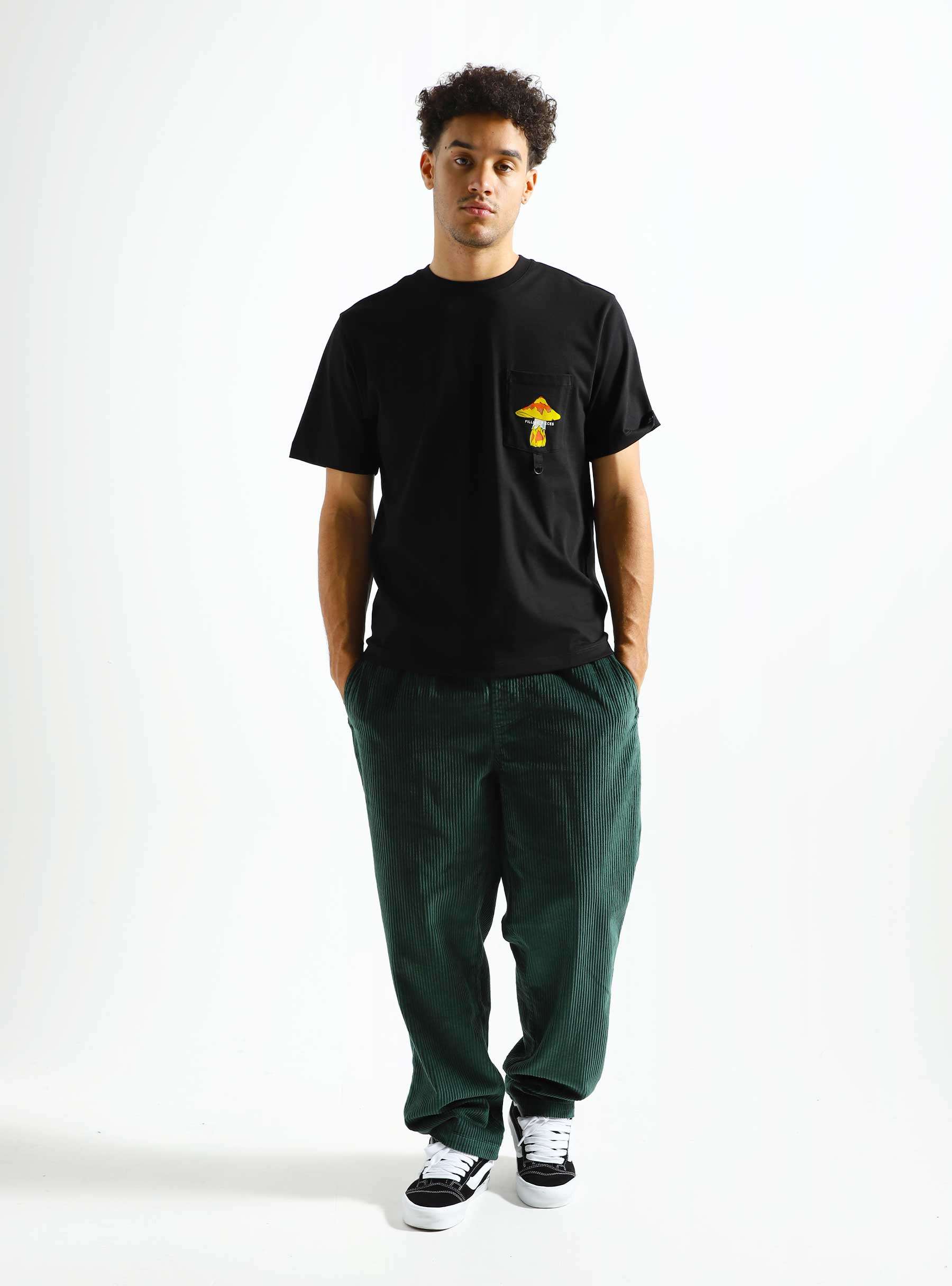 Pocket T-shirt Mushrooms Black 74413601025