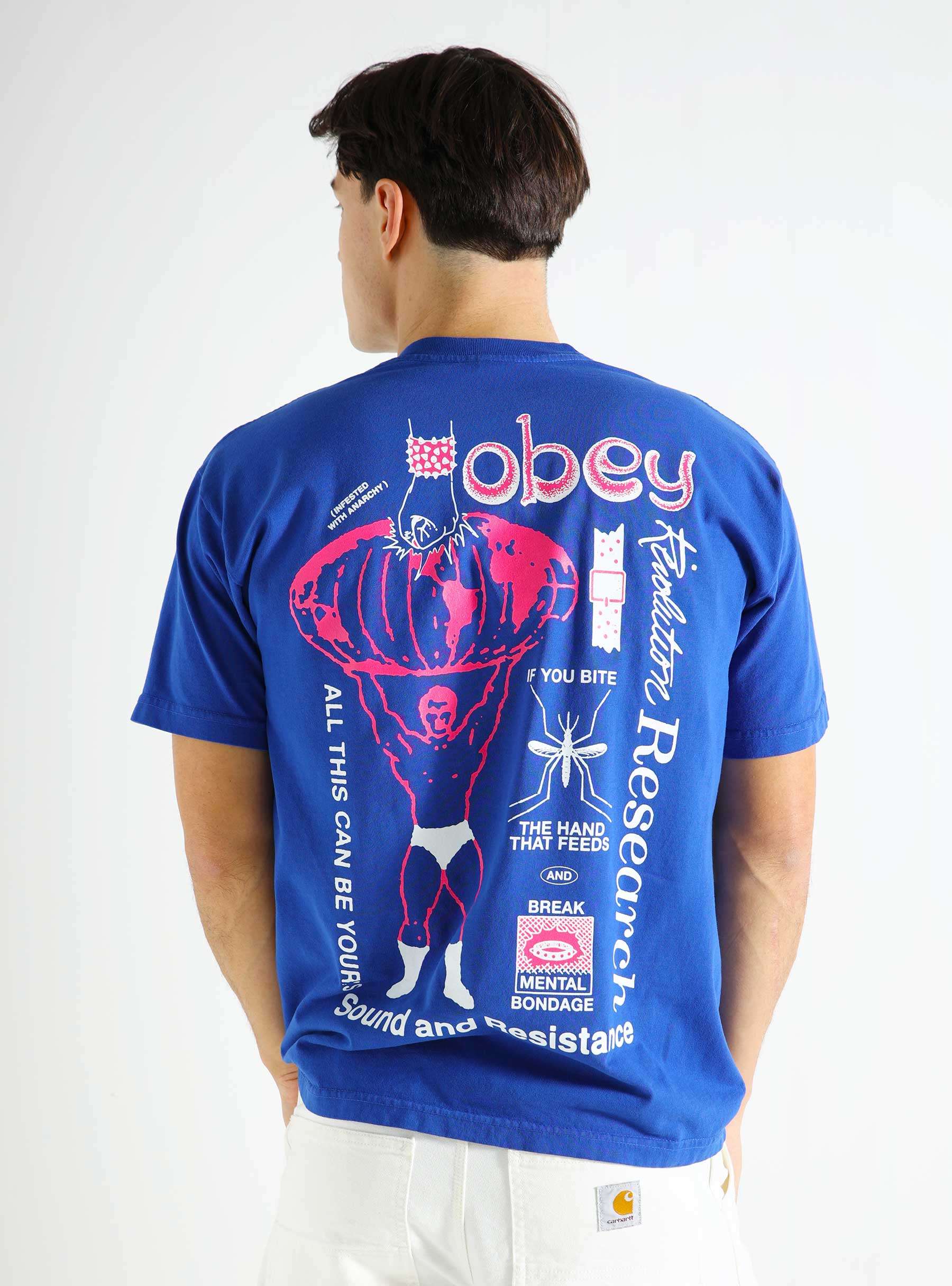 Obey Break Mental Bondage T-shirt Surf Blue 166913720-SFB