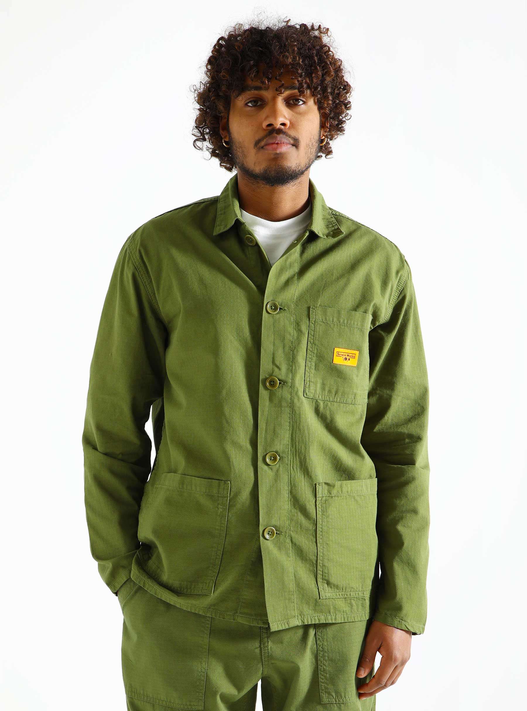 Ripstop Coverall Jacket Pesto SW-SS24-1049