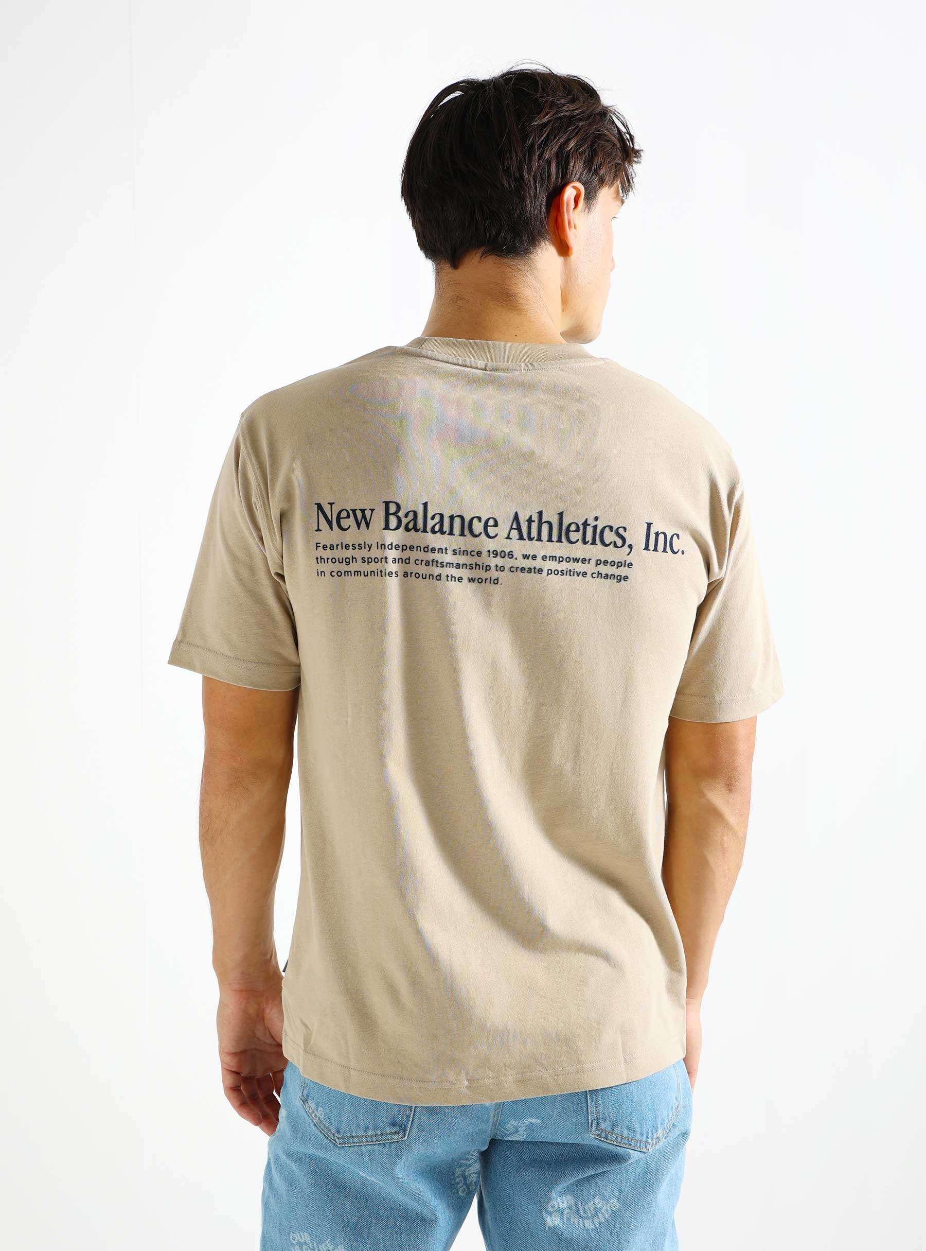 Athletics Flocked Relaxed T-shirt Stoneware MT41588-SOT