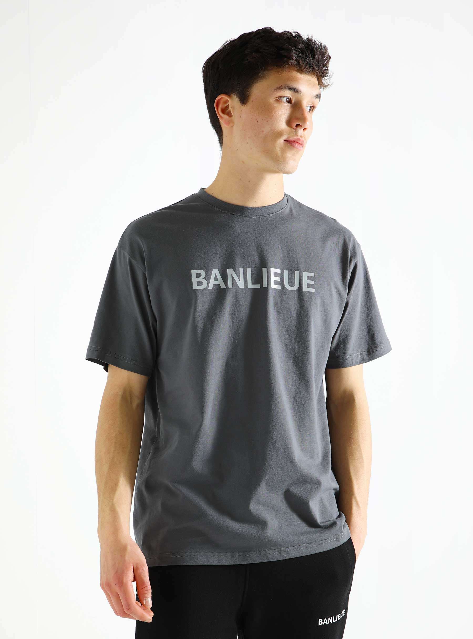 B+ Reflective Print T-Shirt Steel Grey BPLUS- FW23-TS05