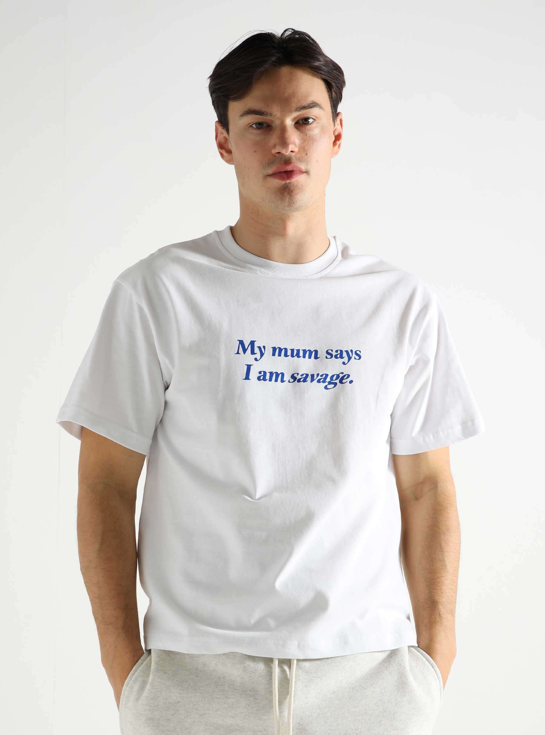 Mum's T-Shirt  White Navy TSR-SS24-MUT-WN