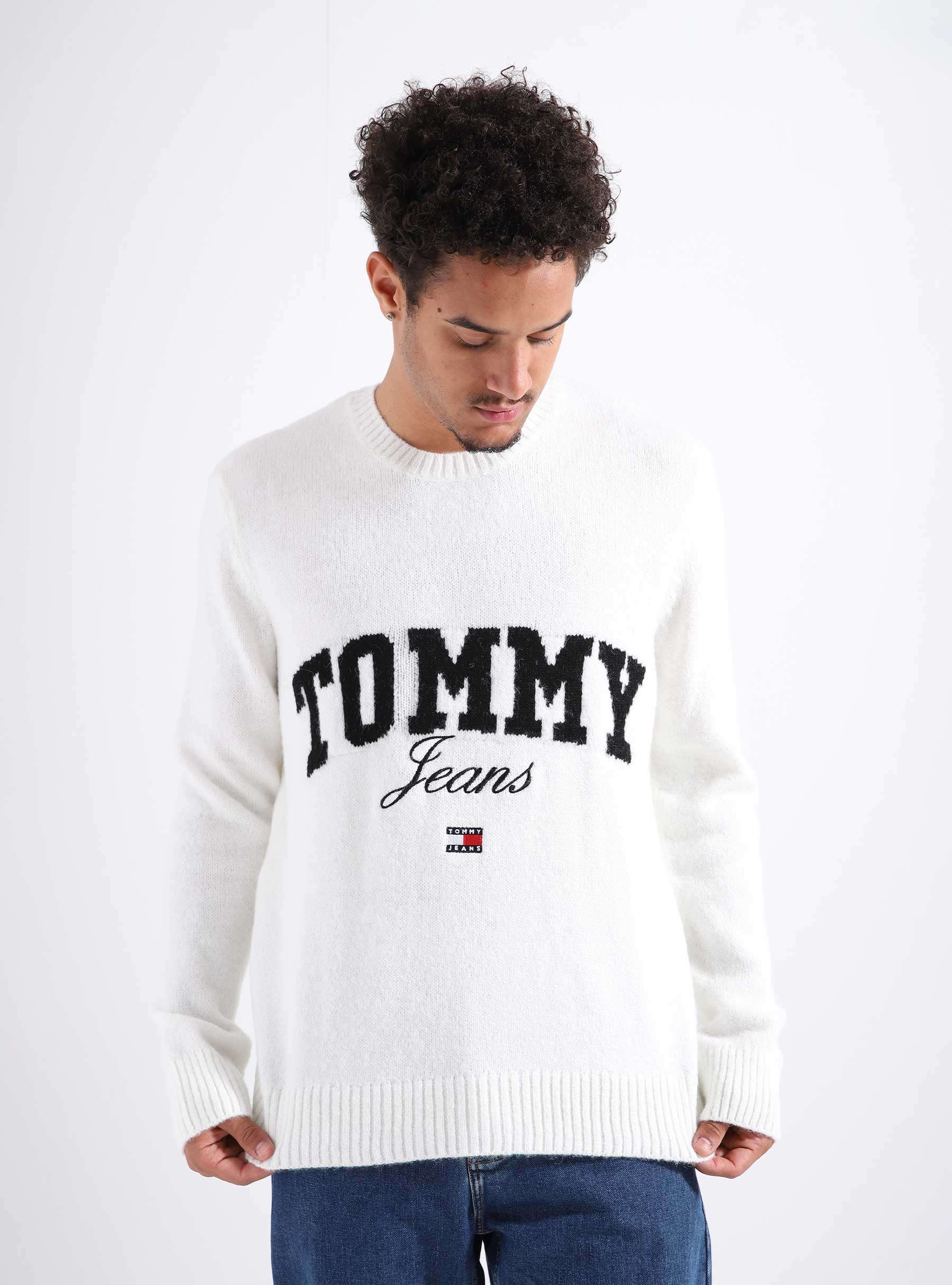 TJM Relaxed New Varsity Sweater Ancient White DM0DM17759-YBH