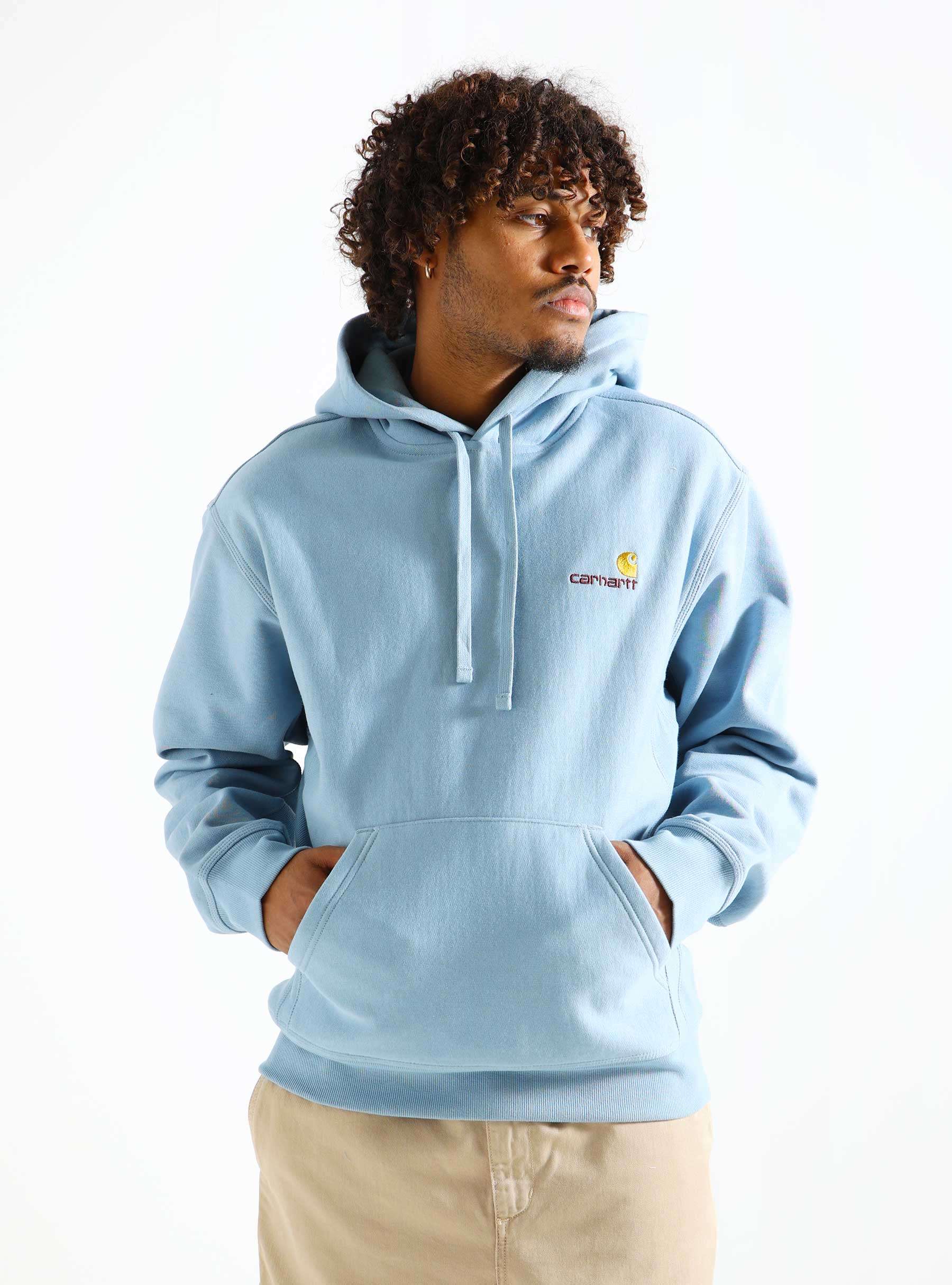 Hooded American Script Sweater Frosted Blue I028279-0F4XX