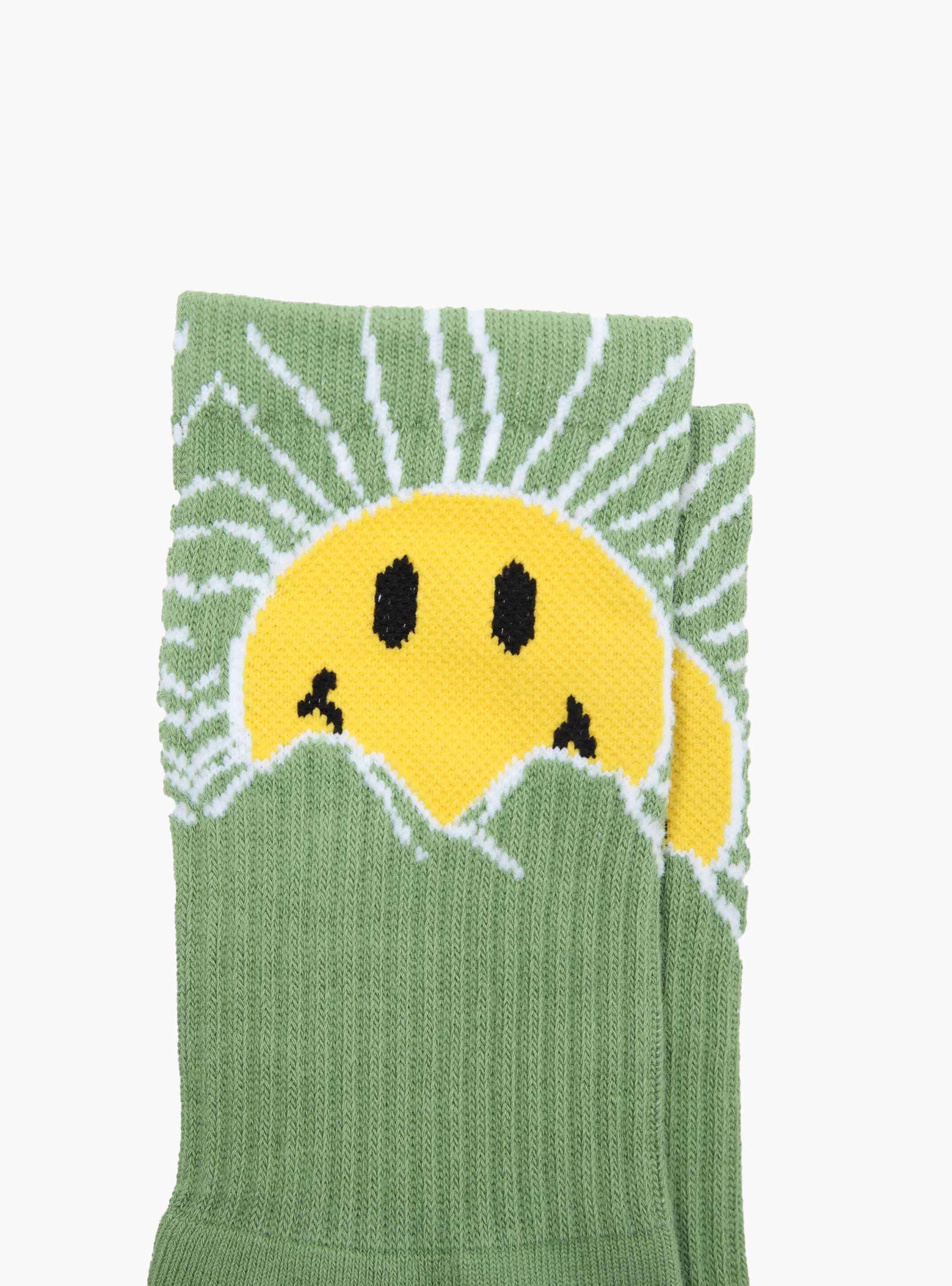Smiley Sunrise Socks Basil 360001464