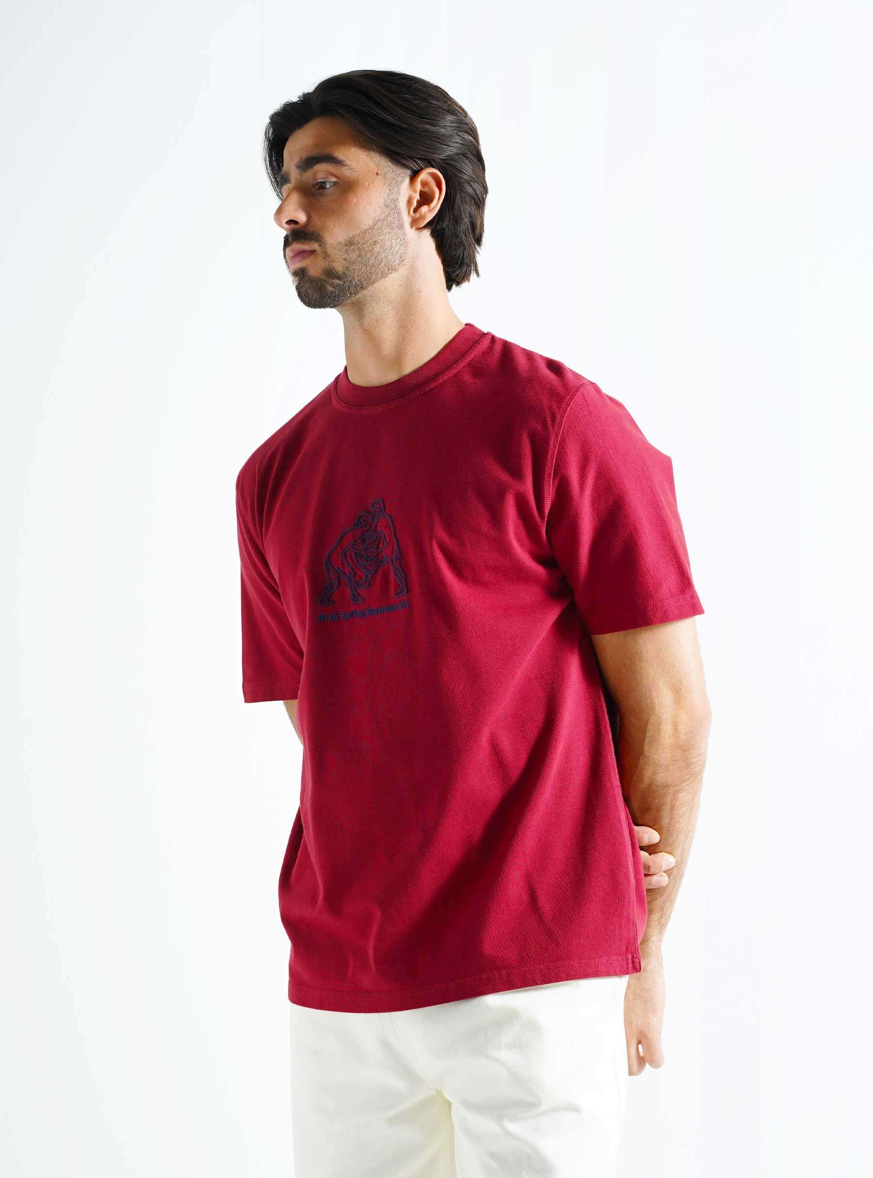 Teo Figher Front T-shirt Bordeaux SS24-016T