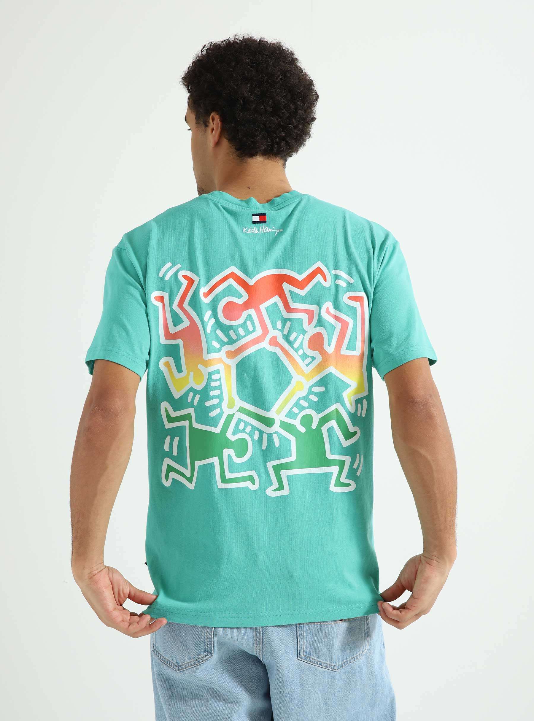 X Keith Haring T-Shirt Grecian Tile Dancing Man DM0DM17335L7G