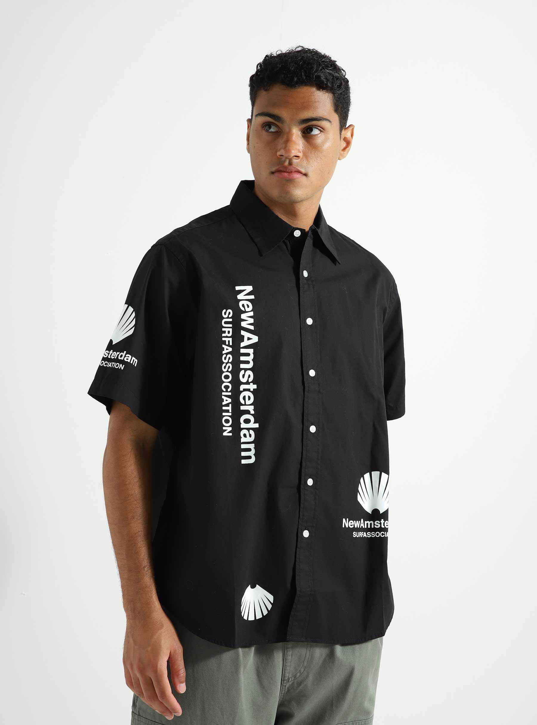 Beach Shirt Shortsleeve Black Logo 2301031001