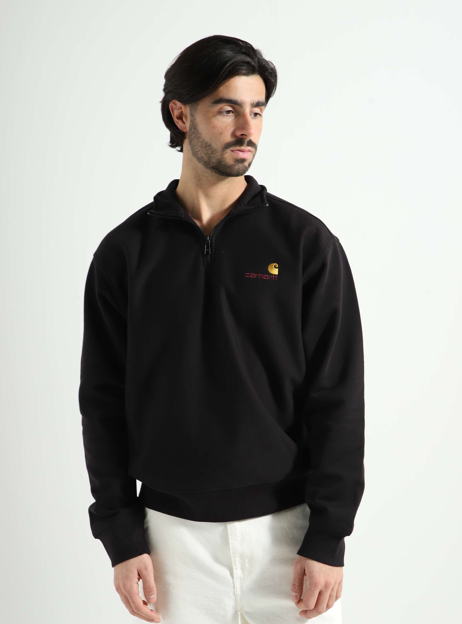 Half Zip American Script Sweater Black I027014-89XX