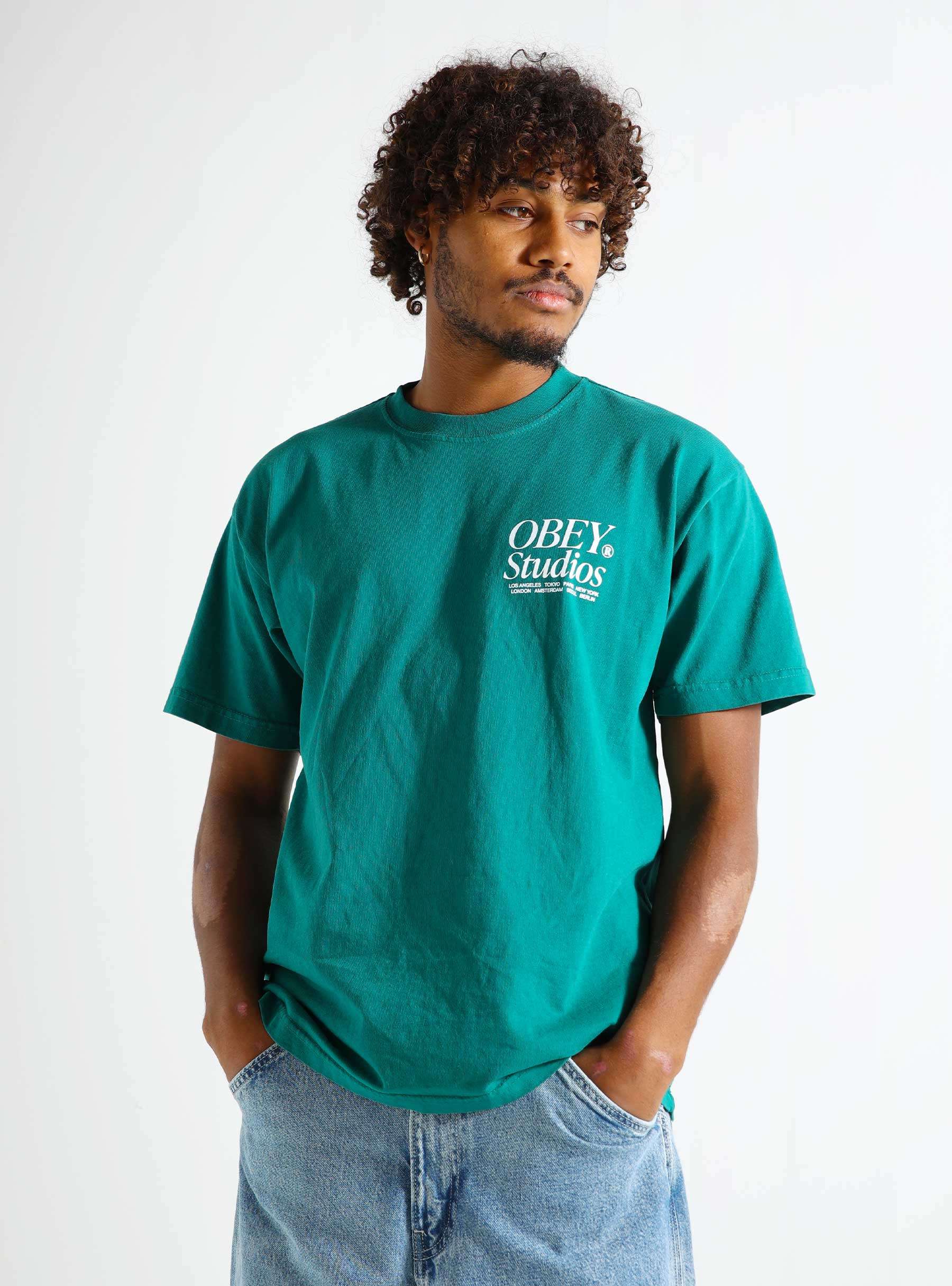 Obey Studios Icon Adventure T-shirt Green 166913701-AVG