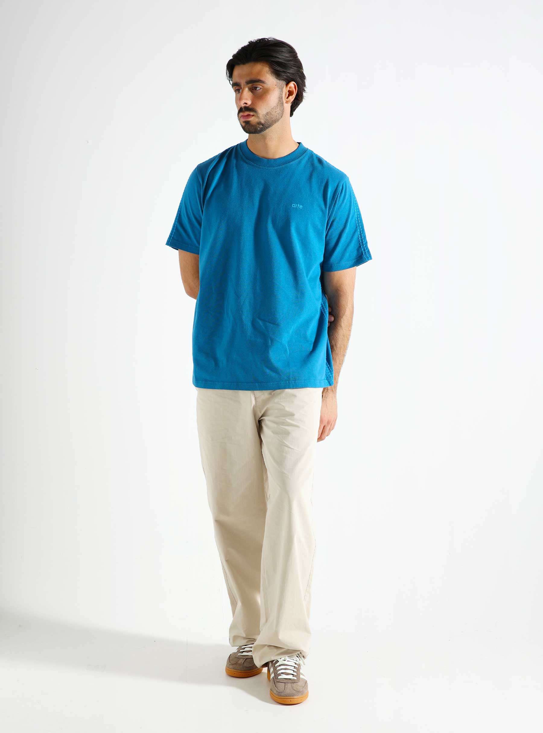 Trevor Detail Sleeve Shirt Blue SS24-084T