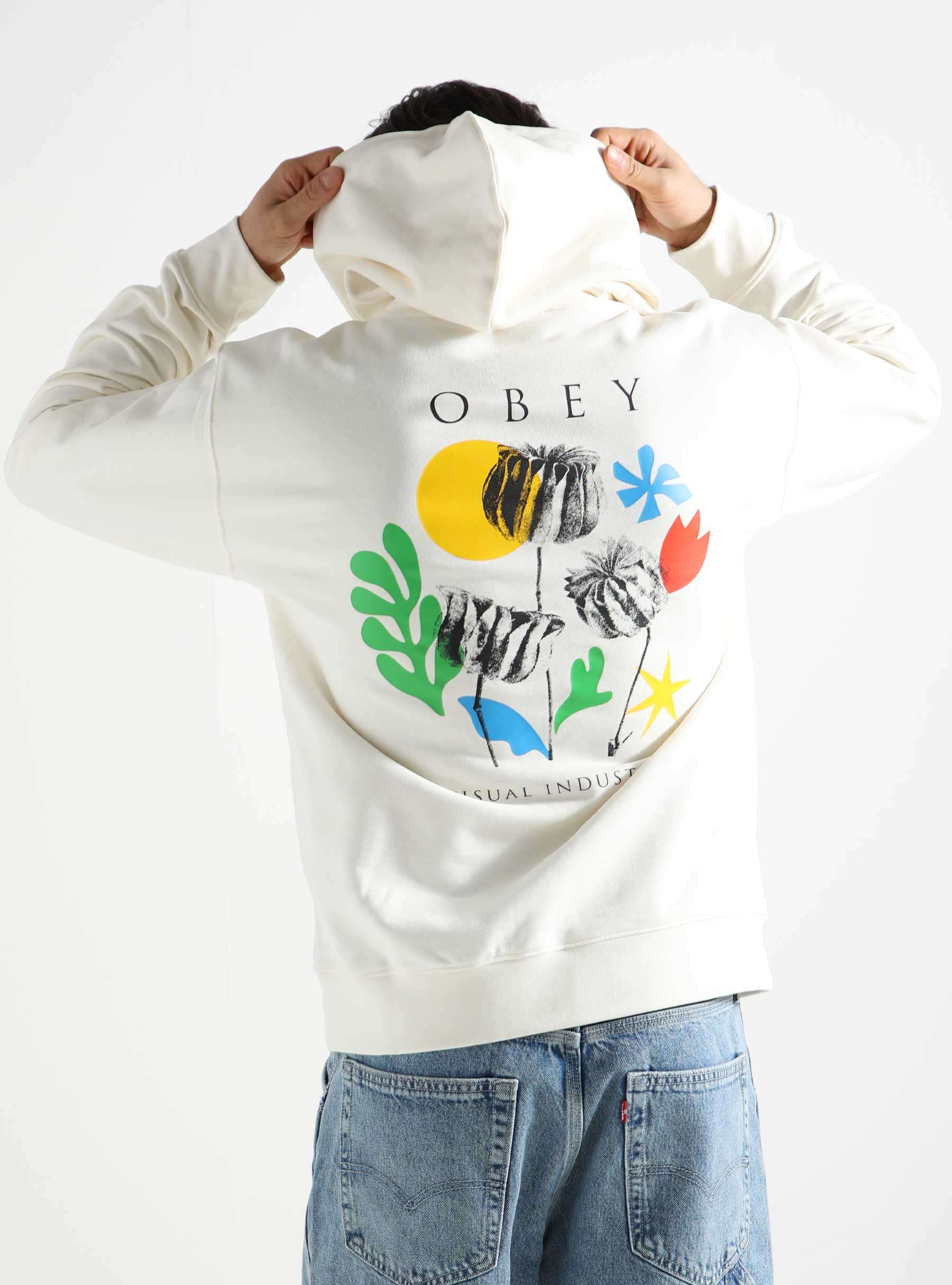 Obey Flowers Papers Scissors Hoodie Unbleached 117463777-UBL