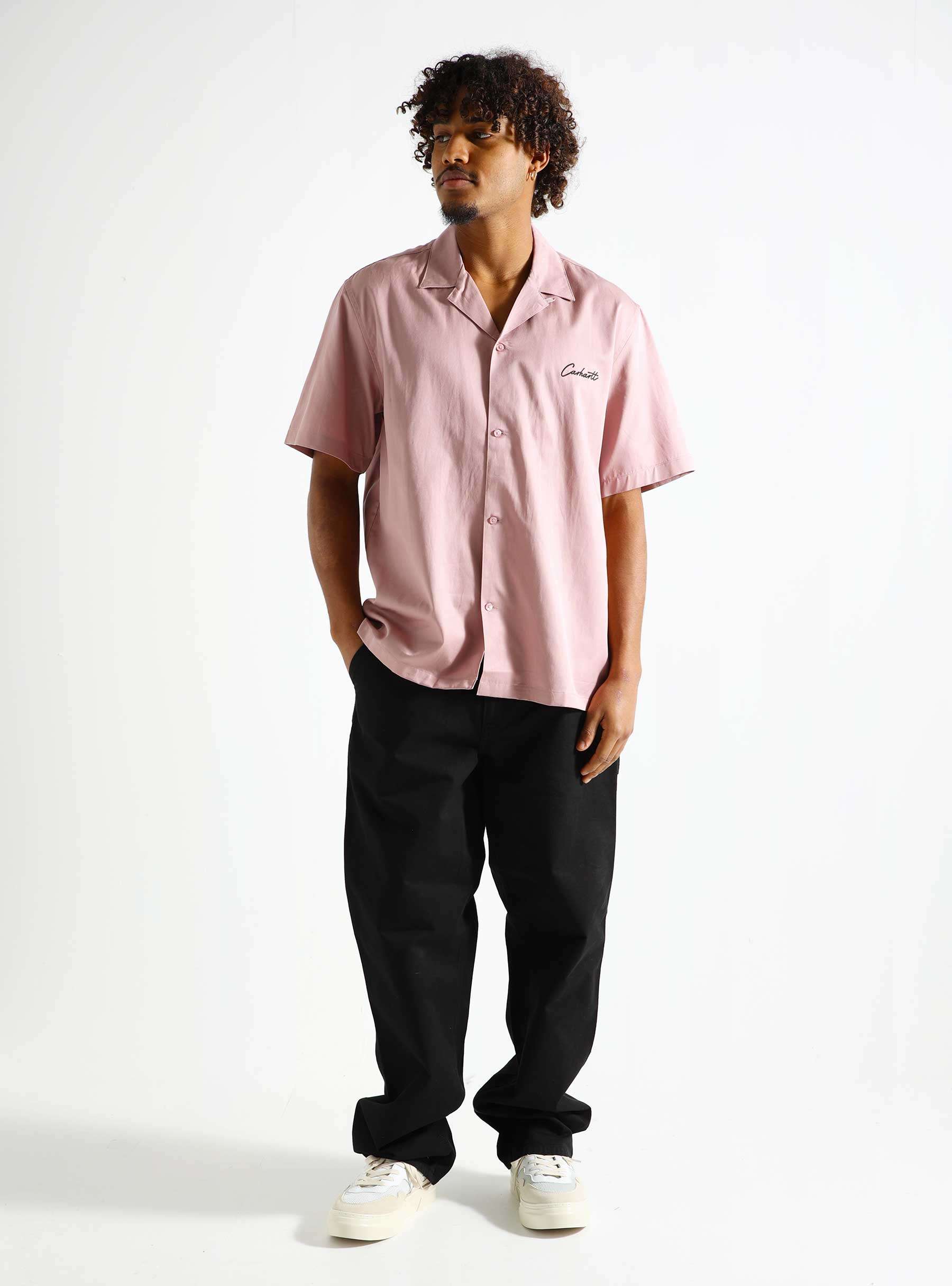 Short Sleeve Delray Shirt Glassy Pink Black I031465-1R5XX
