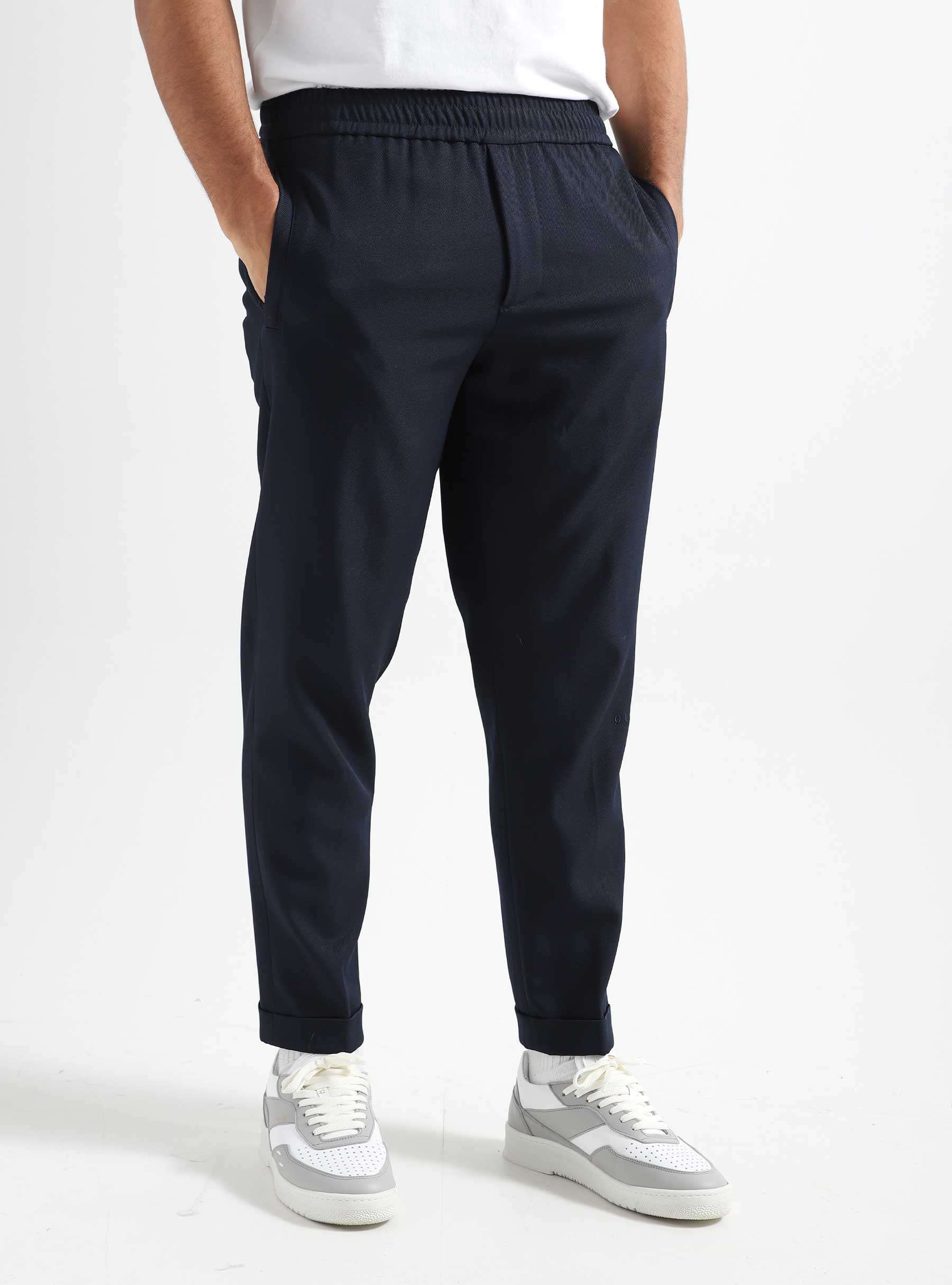 Slim Elasticated Trousers Navy M990402