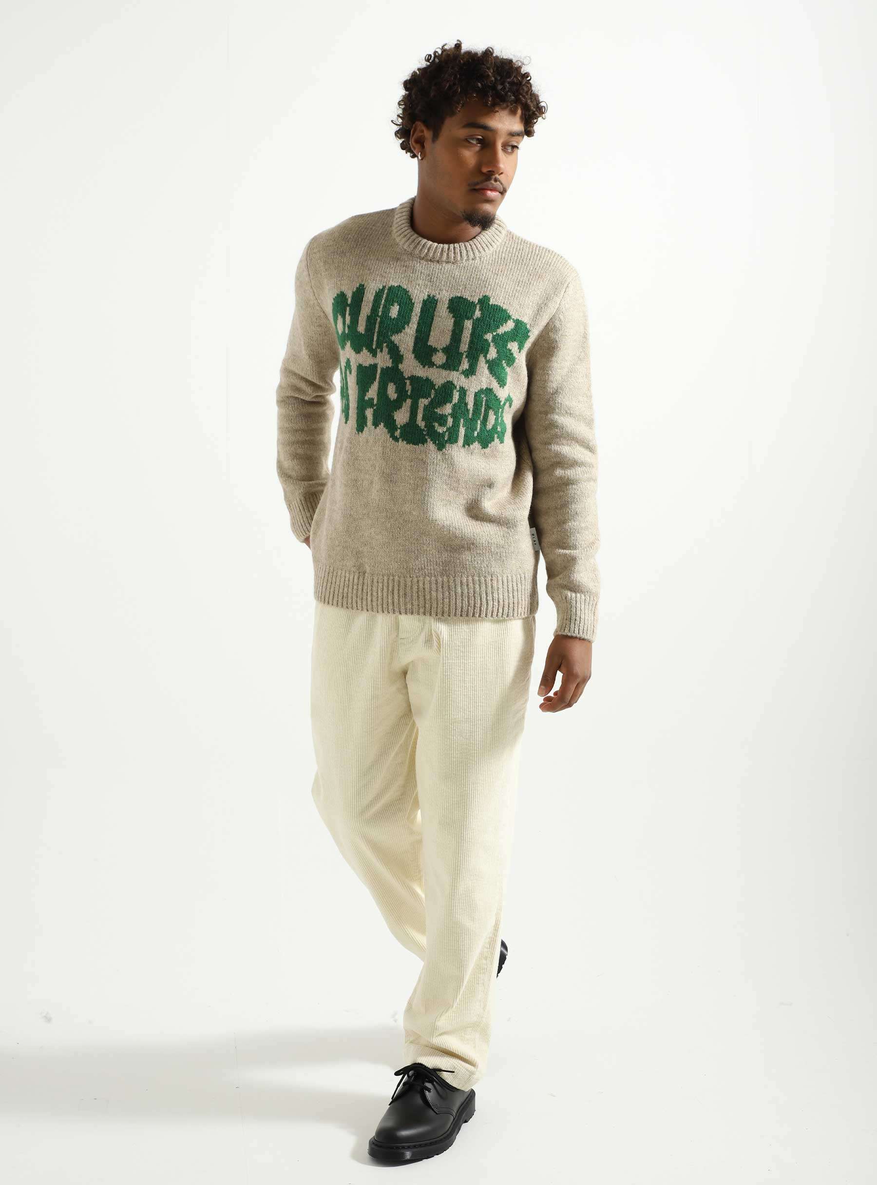Stencil Knitted Crewneck Off White M140702