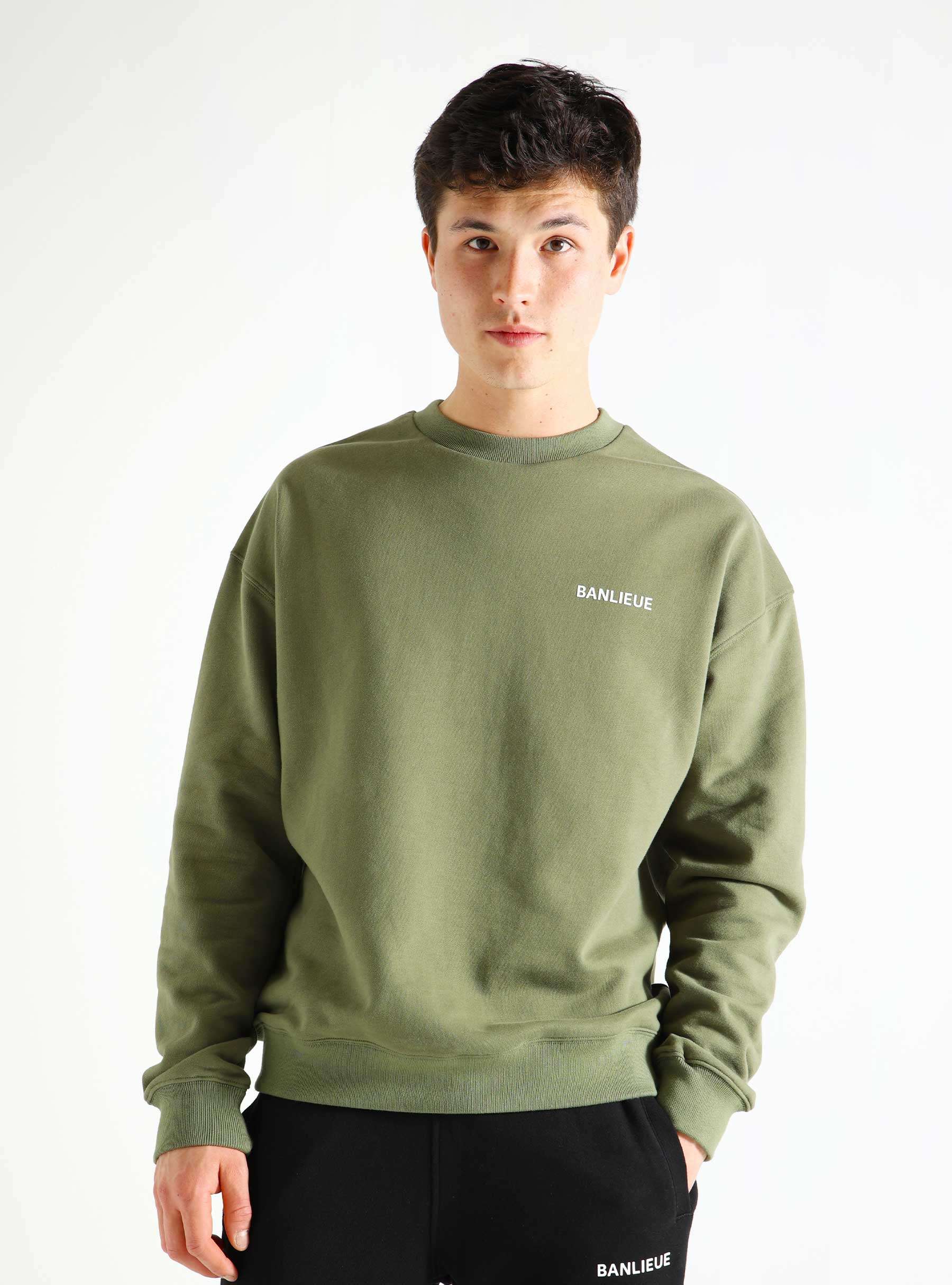B+ Script Sweater Nardo Green BPLUS-FW23-CR01