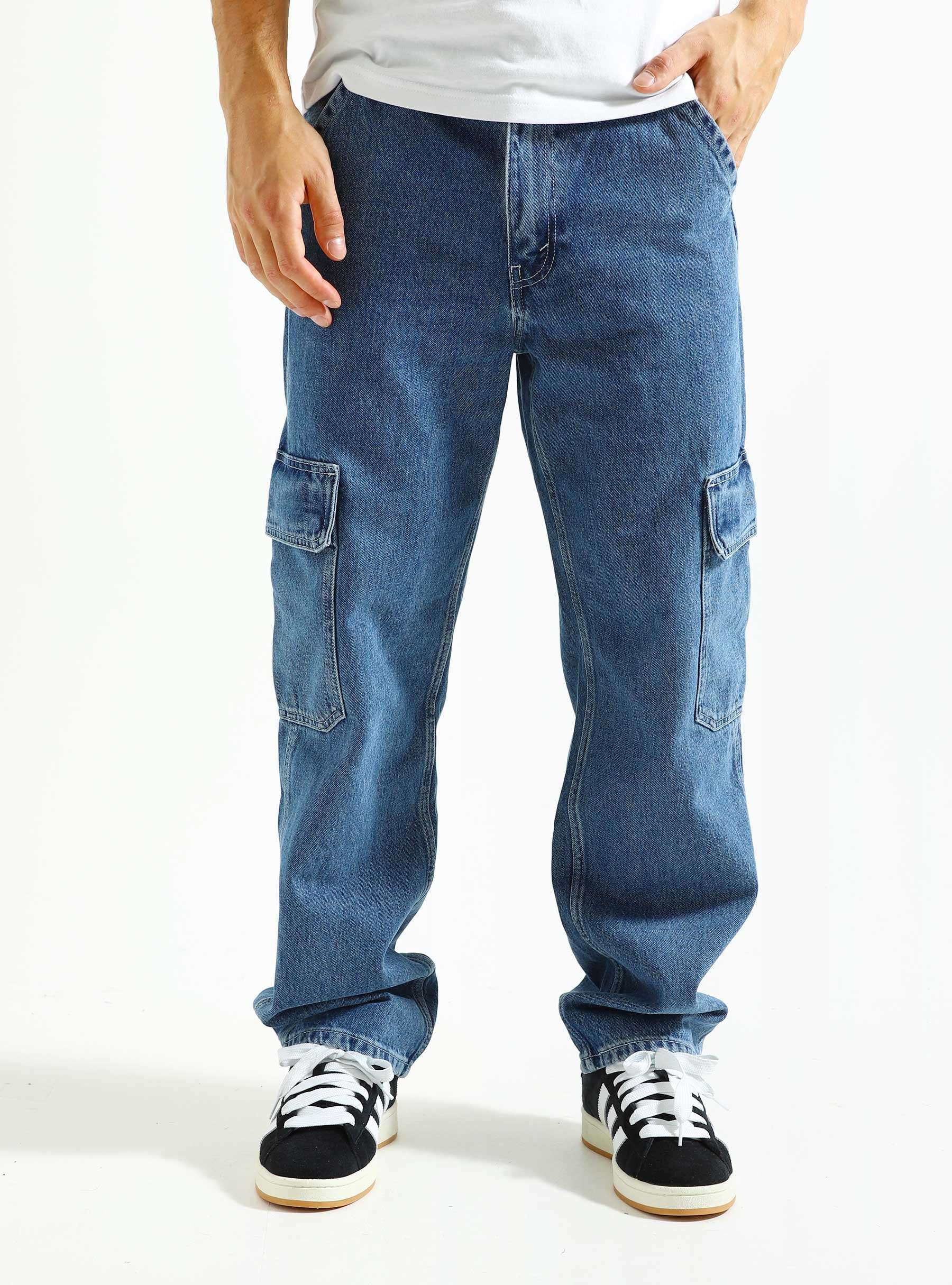 Silvertab Loose Cargo Jeans Indigo Worn In A5666-0000
