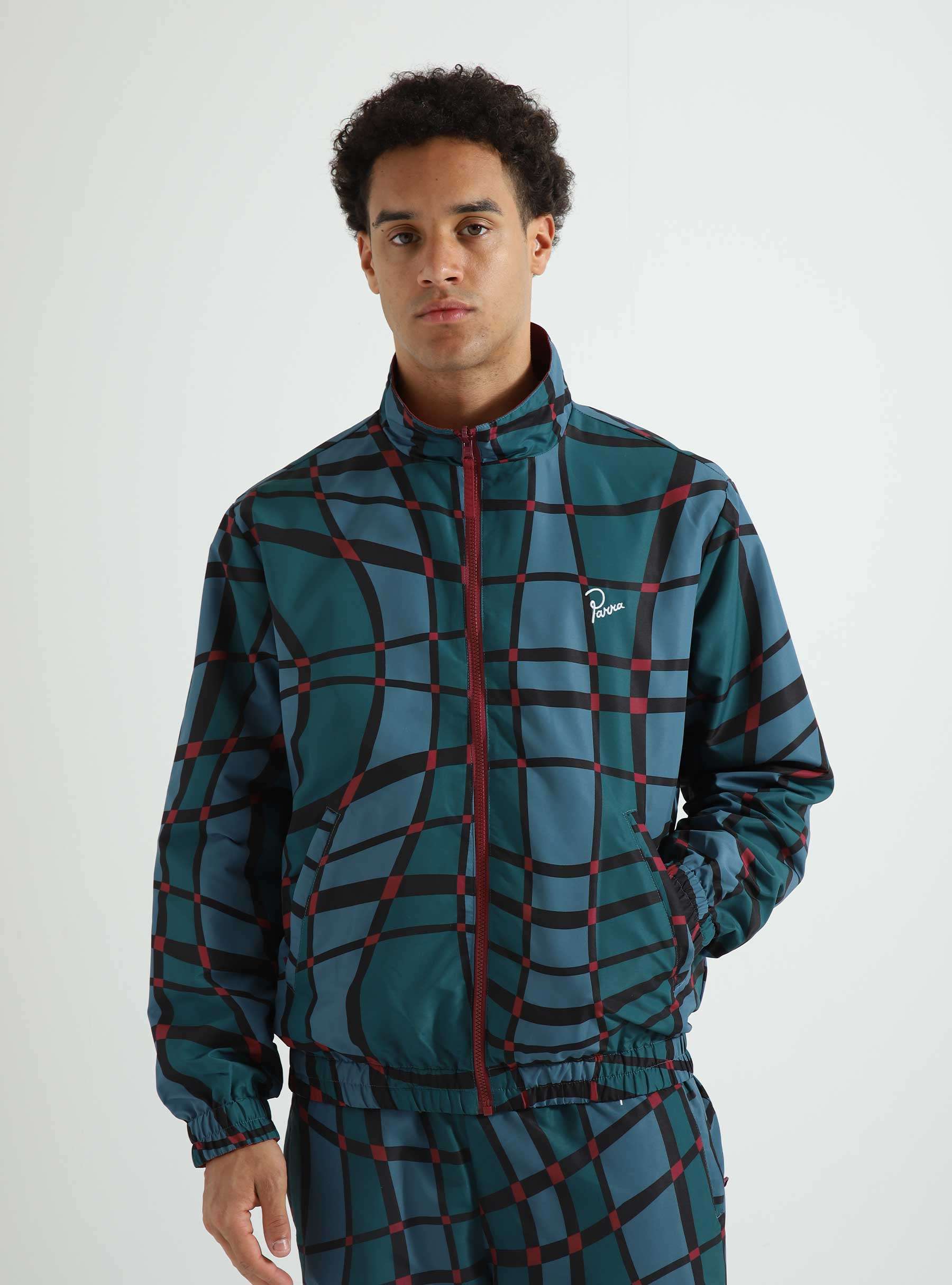 Squared Waves Pattern Track Top Multi Check 49320