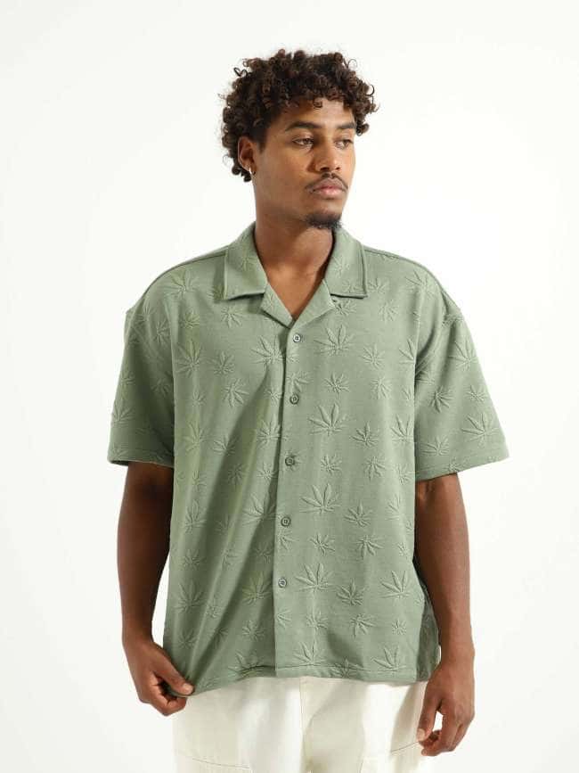 Plantlife Jacquard Shirt Moss KN00470-MOSS