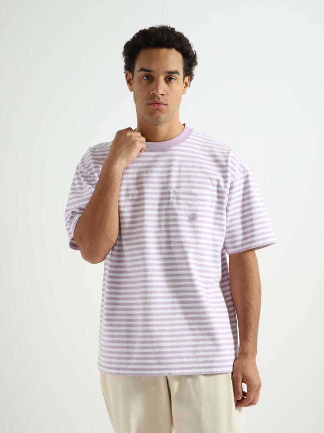 Wax T-shirt Lilac Stripe 2301037004