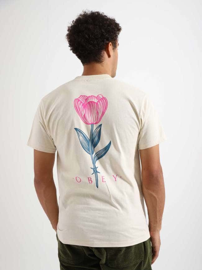 Barbwire Flower T-shirt Cream 165263591-CRM