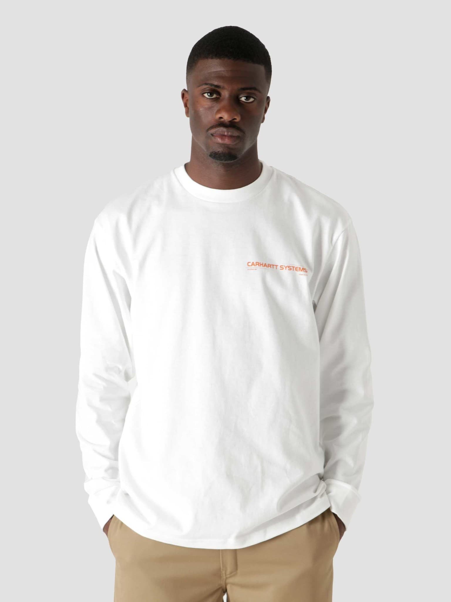 Longsleeve Pyramid T-Shirt White Orange I029622