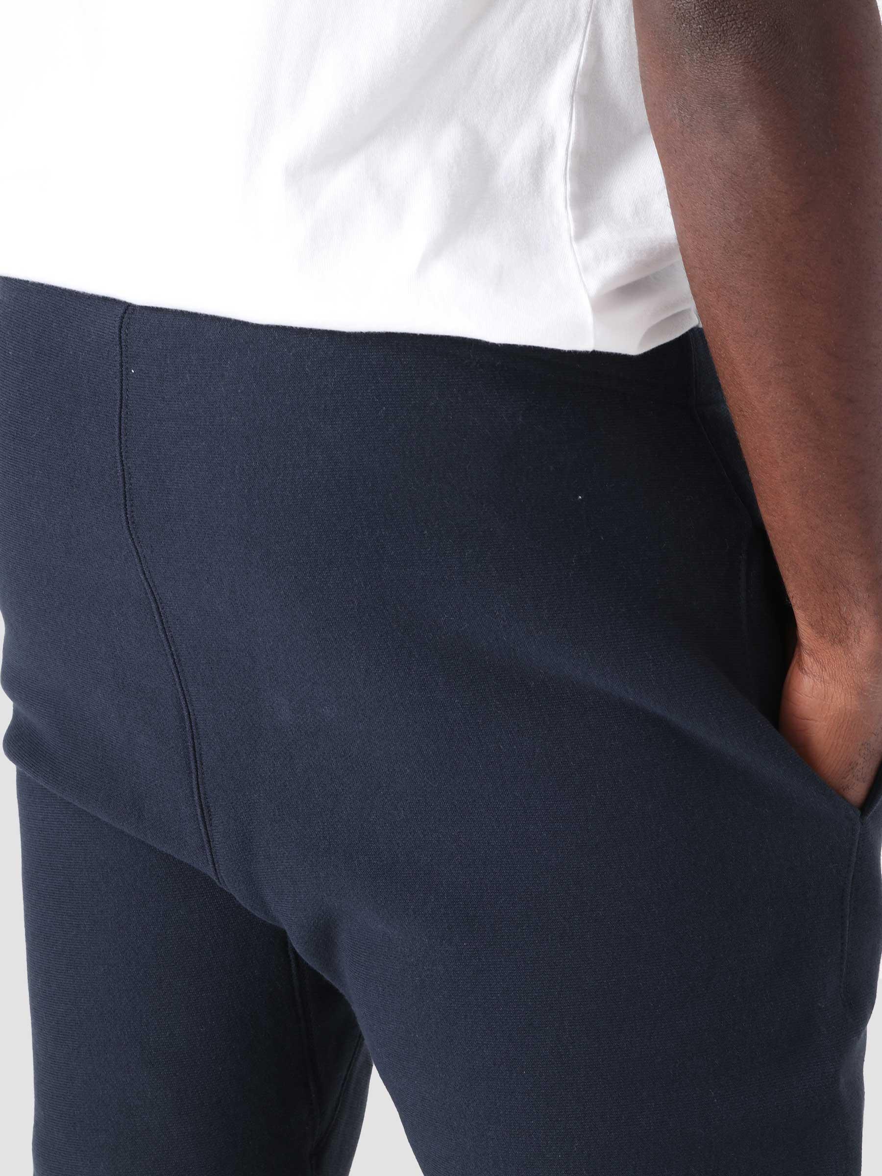 Reverse Weave Soft Fleece Elastic Cuff Pants Navy COKFQ7-BS501