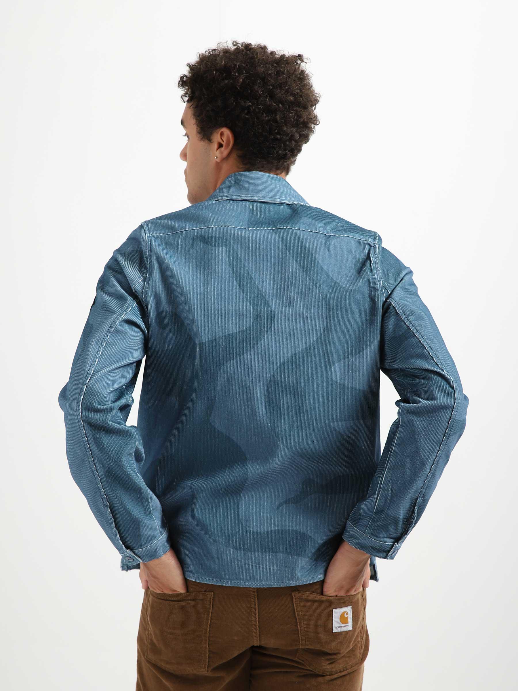 Army Dreamers Woven Shirt Jacket Blue Grey 49120
