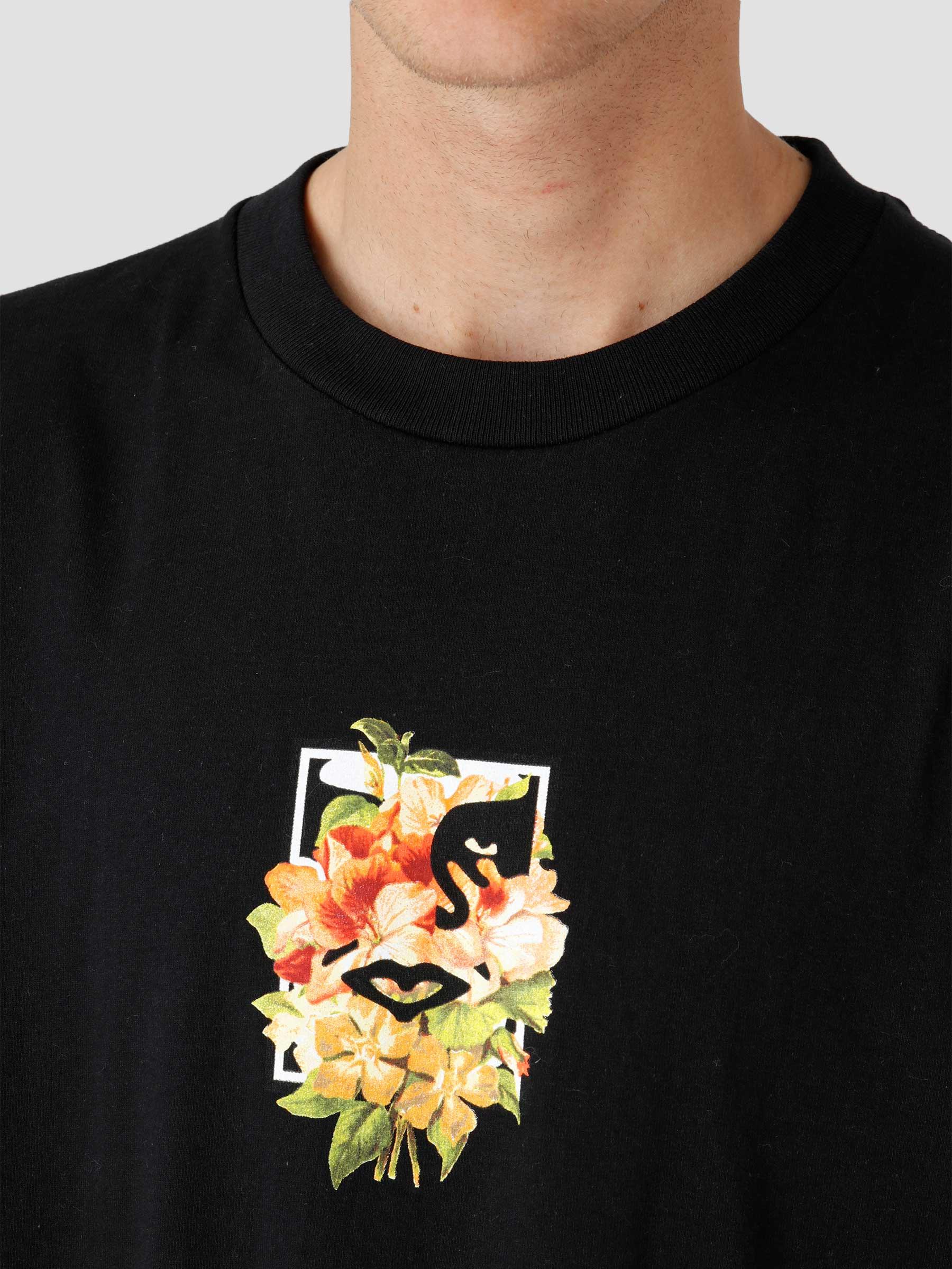 Obey Floral Icon Face T-shirt Black 165263026
