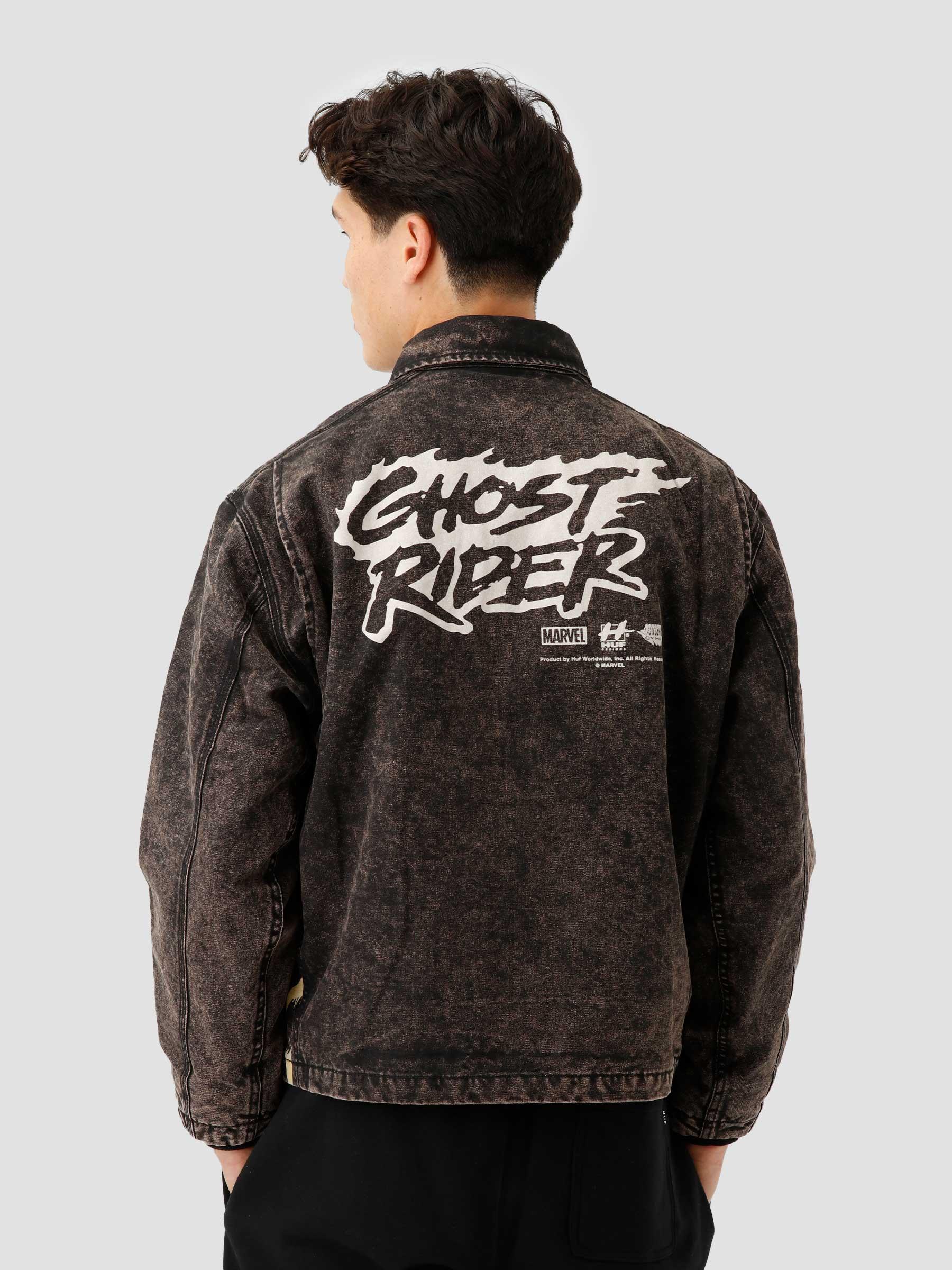 Marvel Ghost Rider Work Jacket Washed Black JK00383