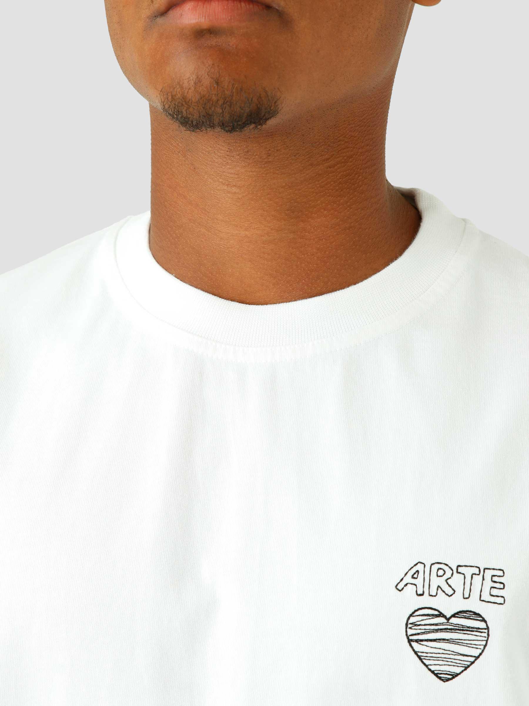Arte Scribble Heart Logo T-shirt White AW22-199T