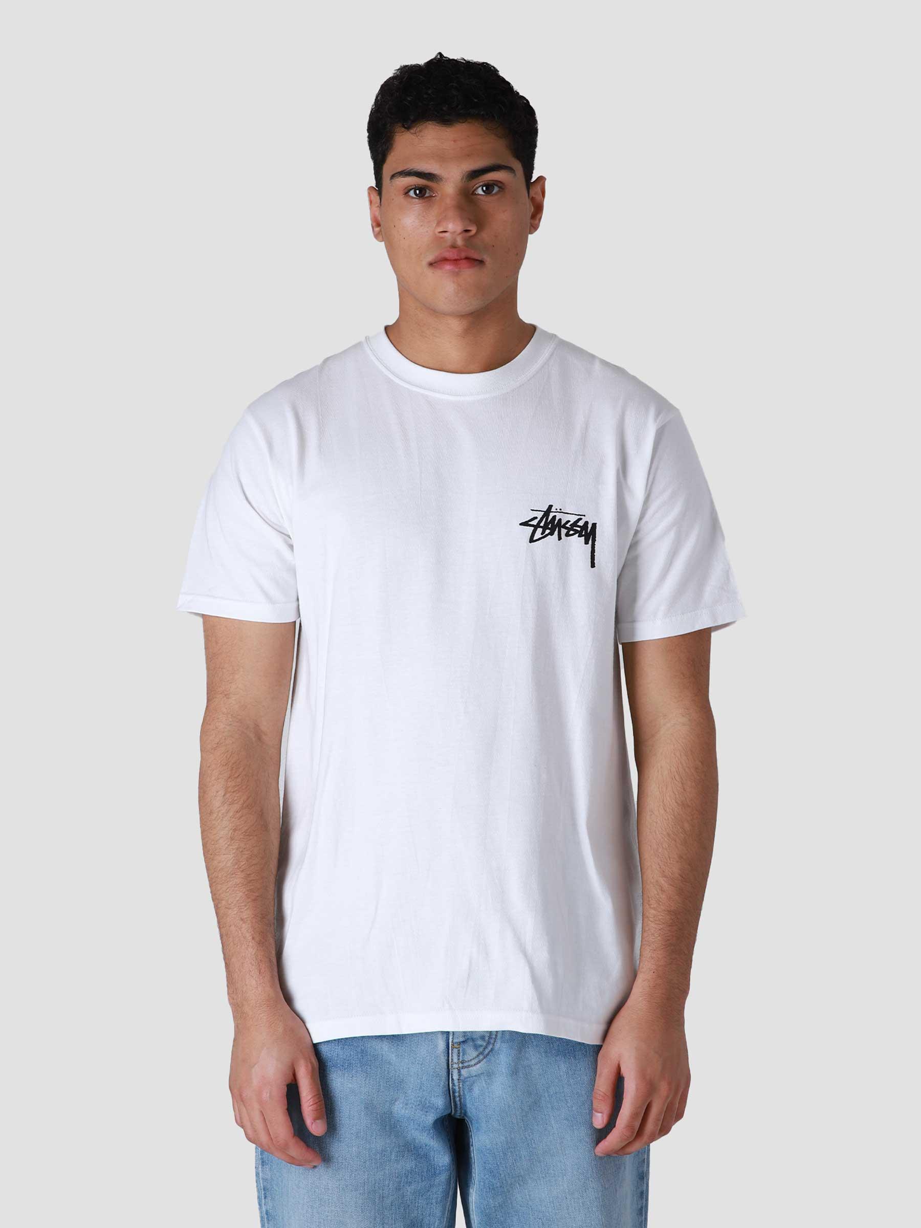 Stussy Fuzzy Dice T-Shirt White - Freshcotton