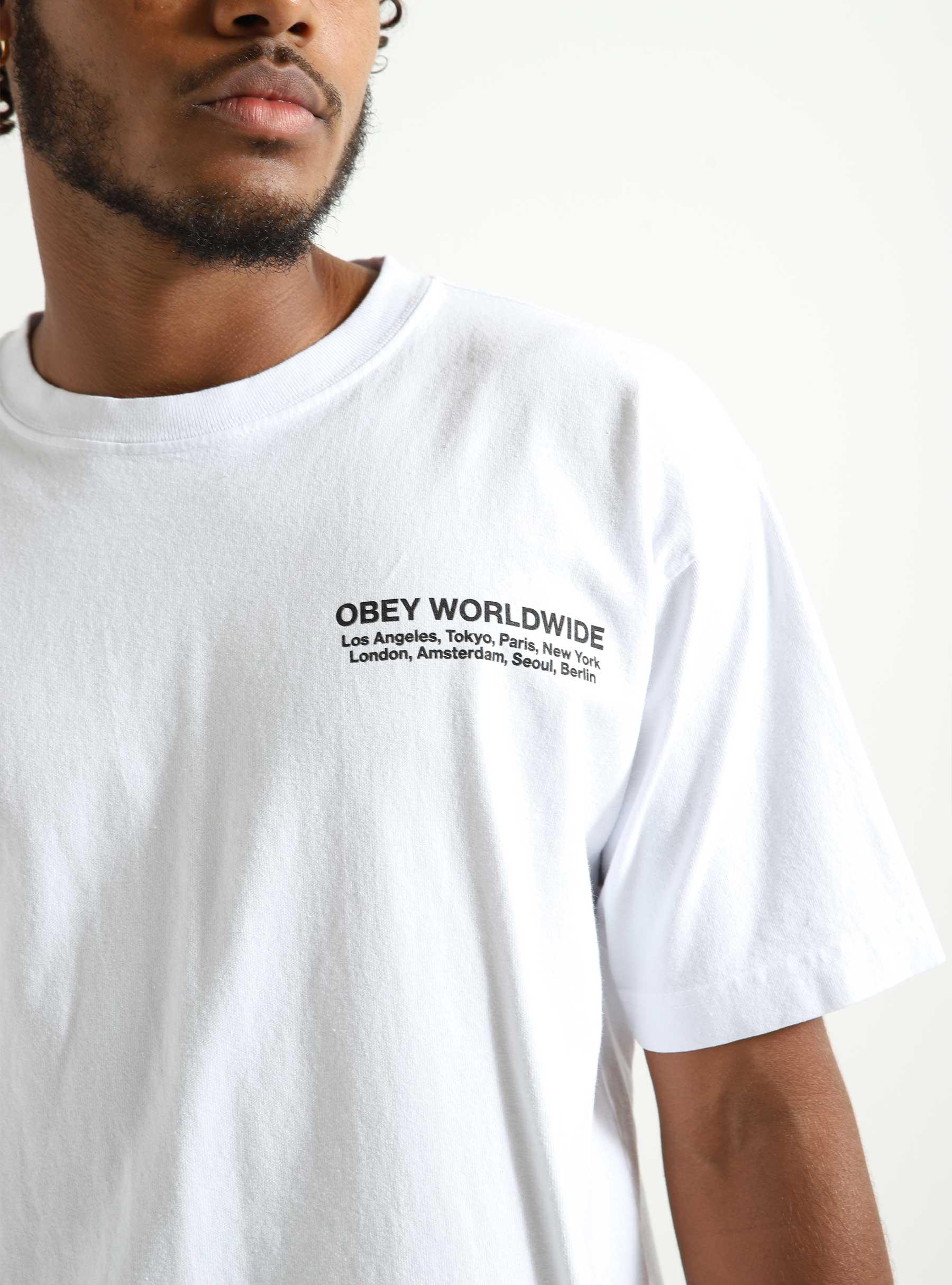 Obey Worldwide Cities T-shirt White 166913572-WHT