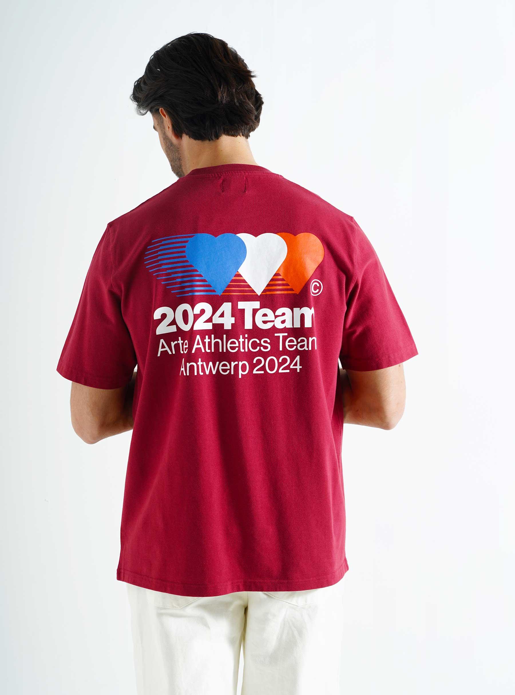 Teo Back Team T-shirt Bordeaux SS24-026T