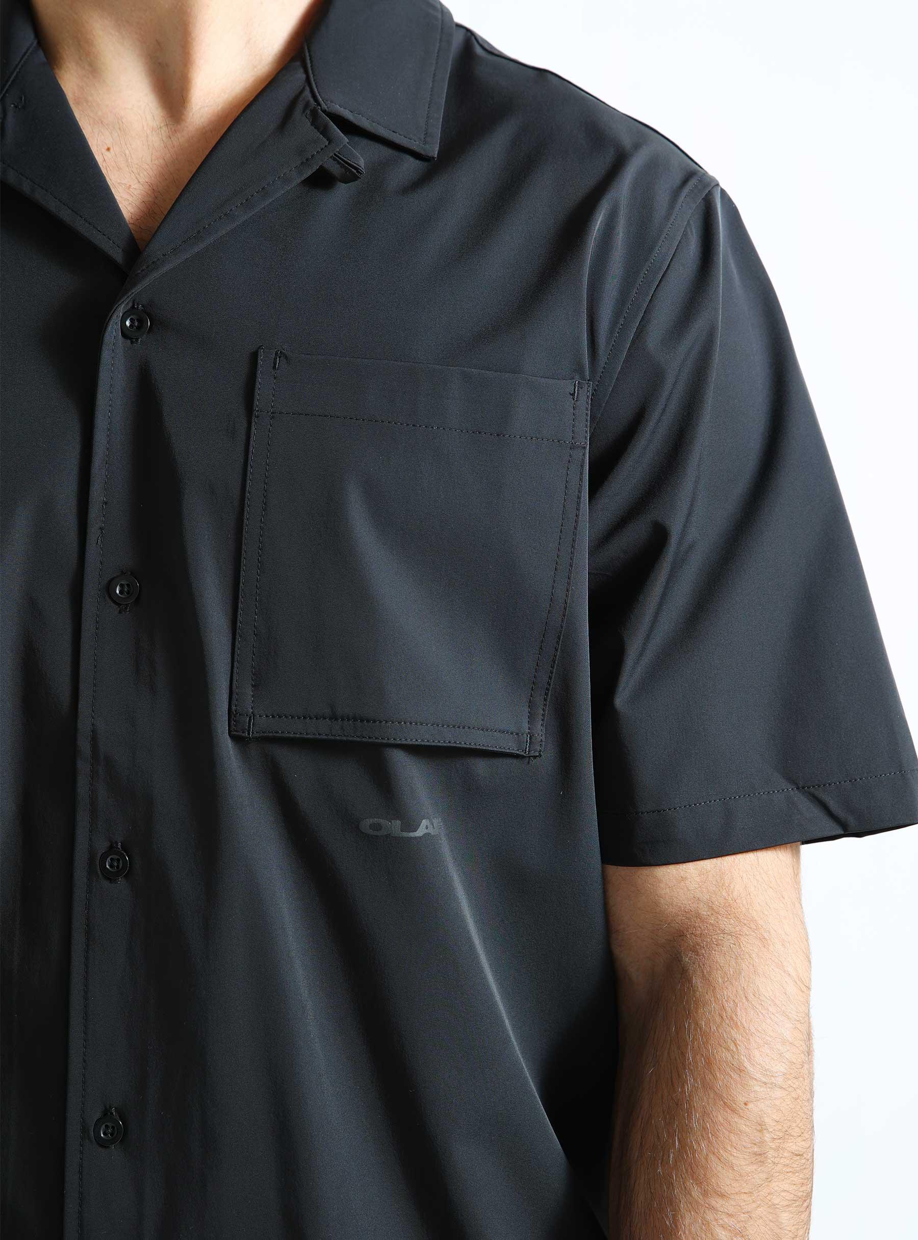 Nylon Shortsleeve Shirt Black M160304