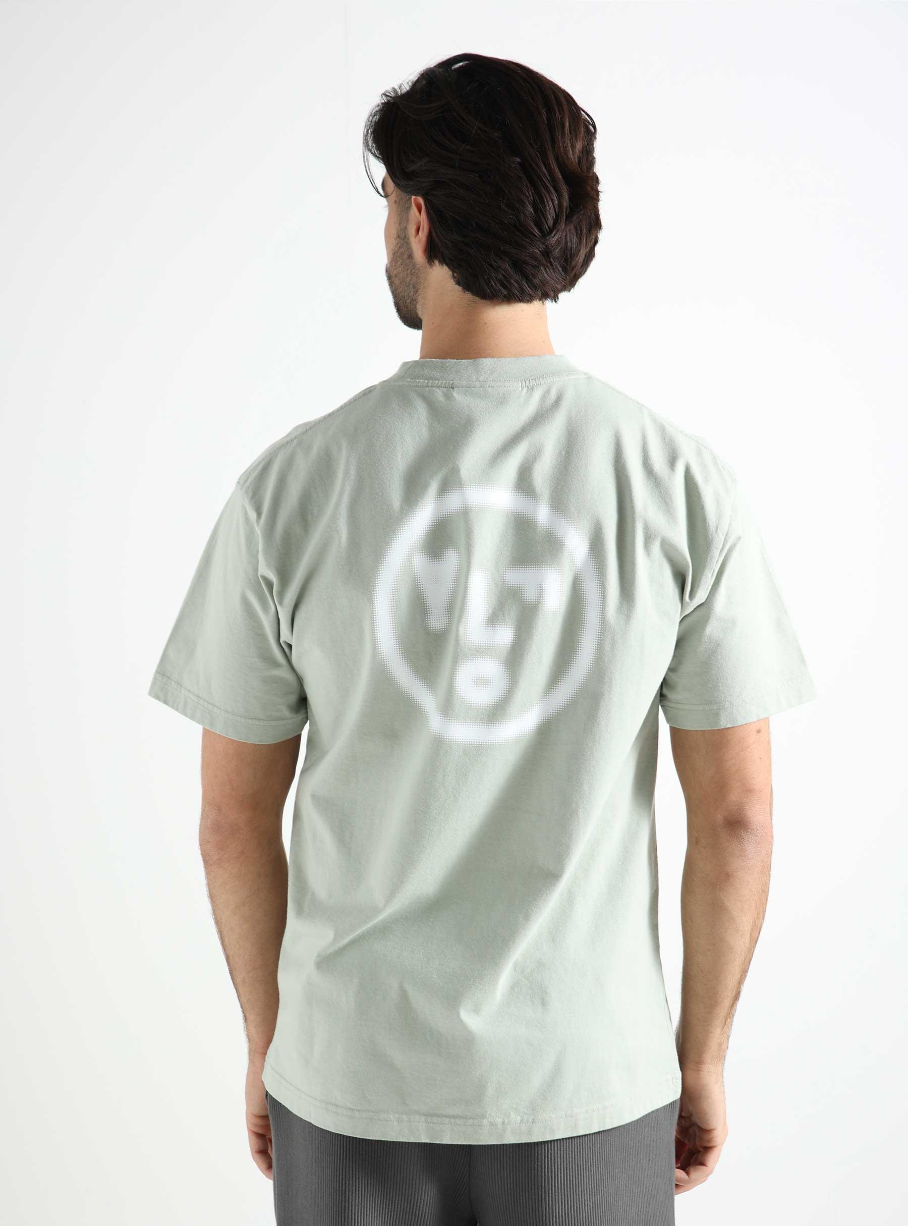 Pixelated Face T-shirt Pale Green M160101