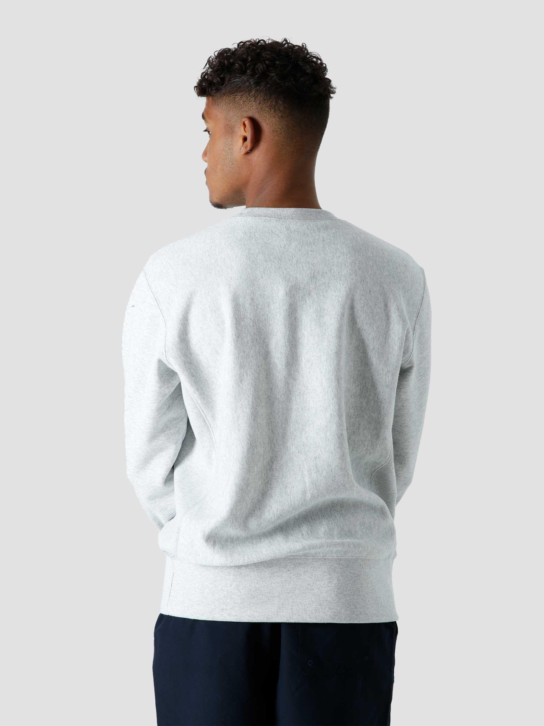 Reverse Weave Soft Microsanded on Backside   Crewneck Sweatshirt Grey 218031-EM041