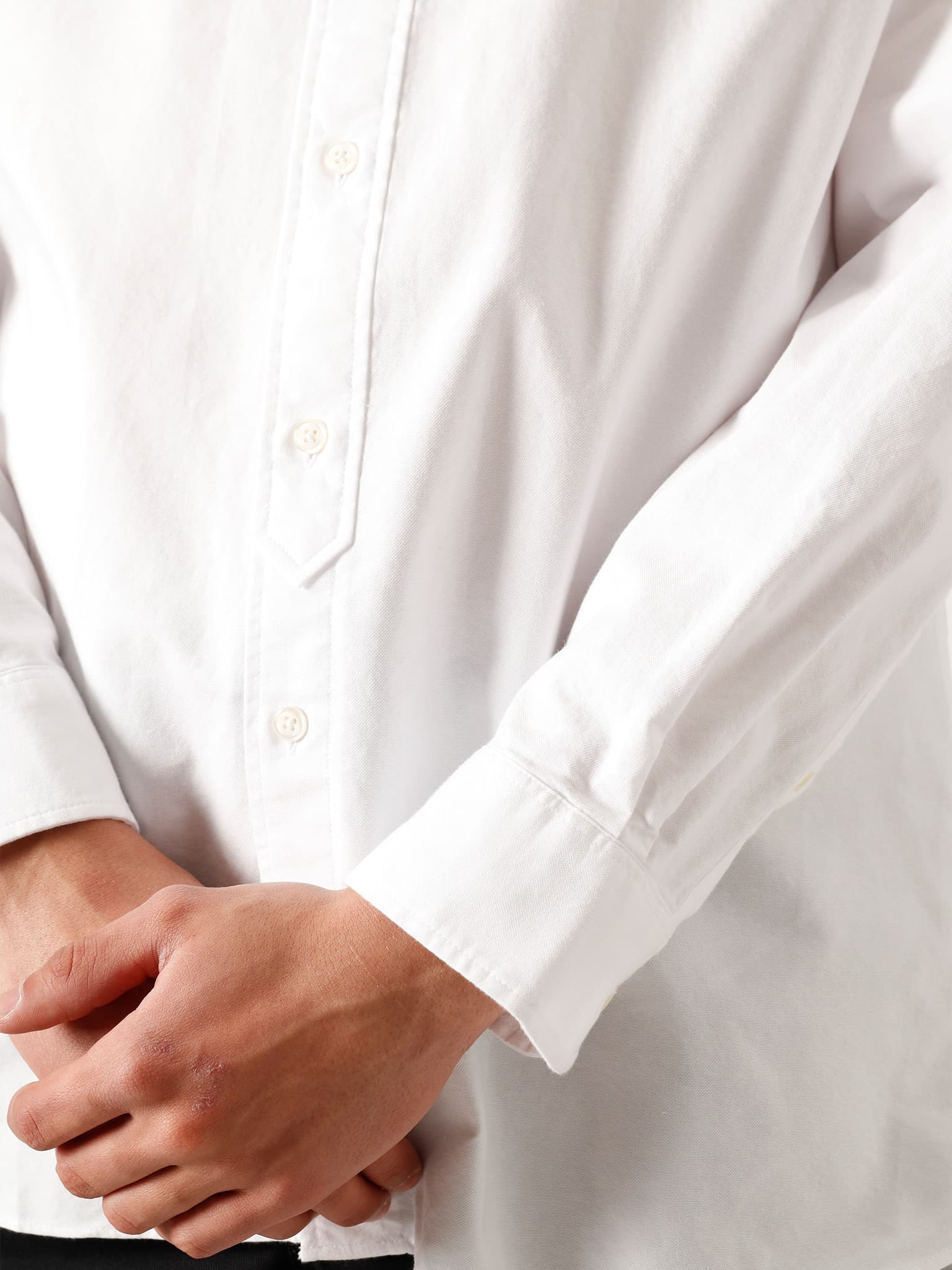 1HC2 Men's Long Sleeve woven shirt 02 White Flour CH3942-01