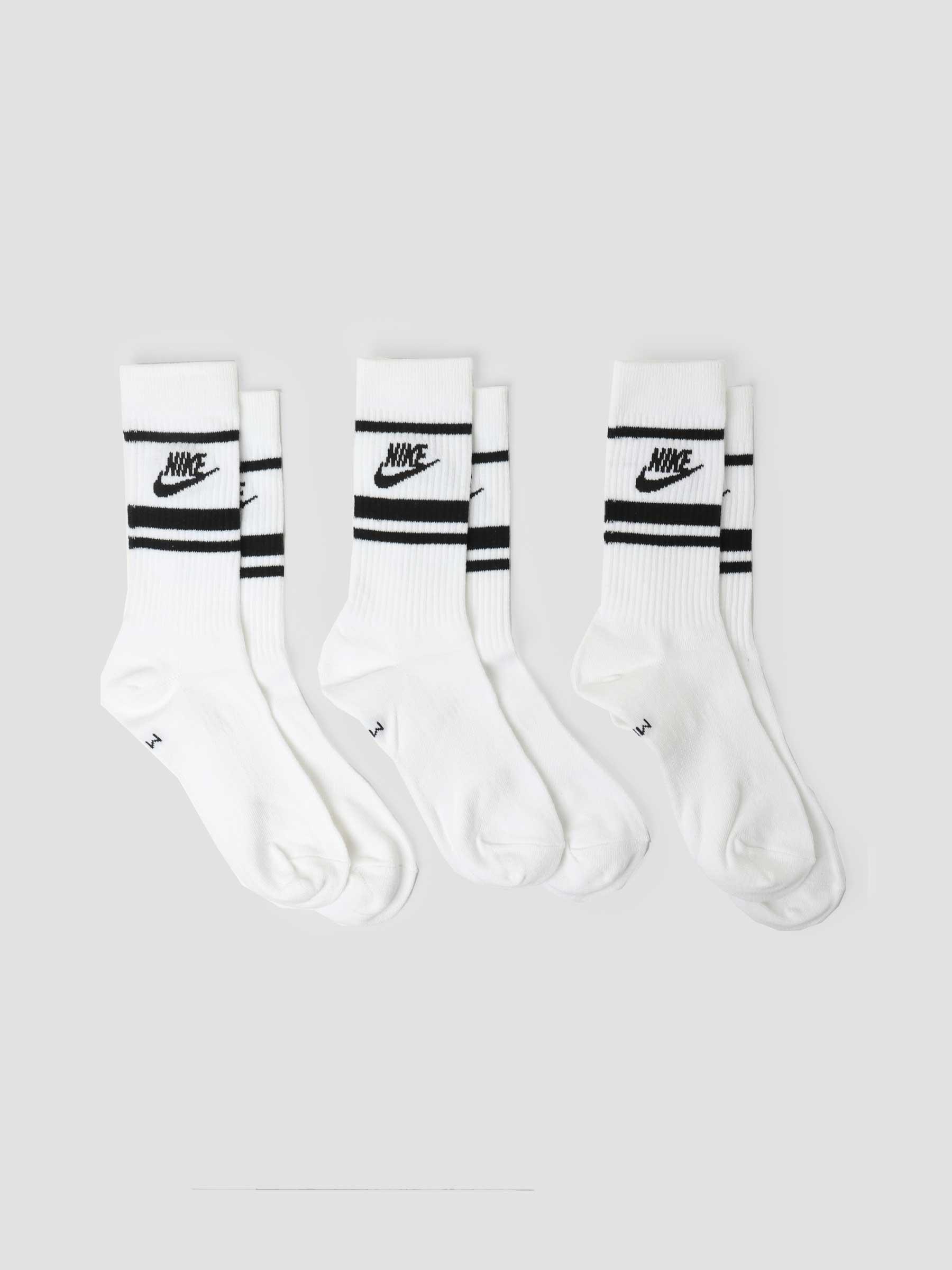 NSW Essential Socks White Black Black CQ0301-103