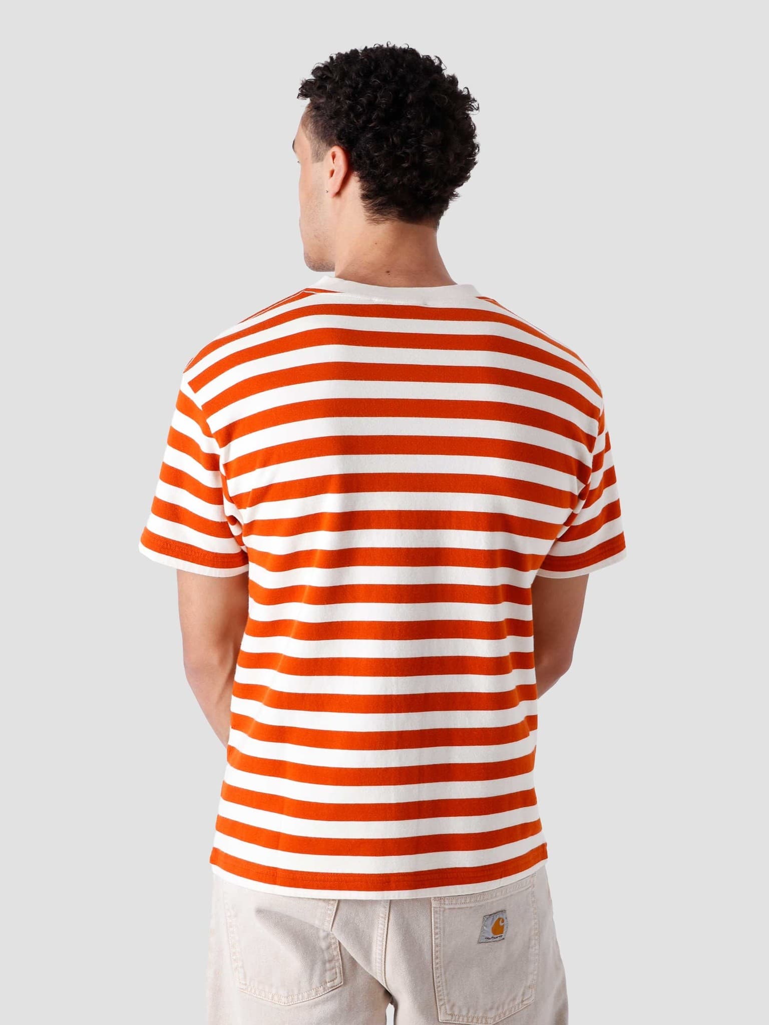 Stripe Sans T-Shirt White Orange