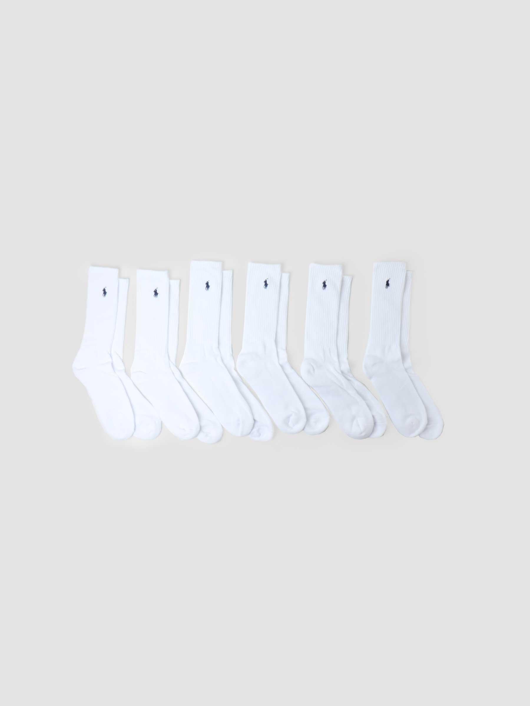 Poly Blend 6 Pack Socks White 449723763001