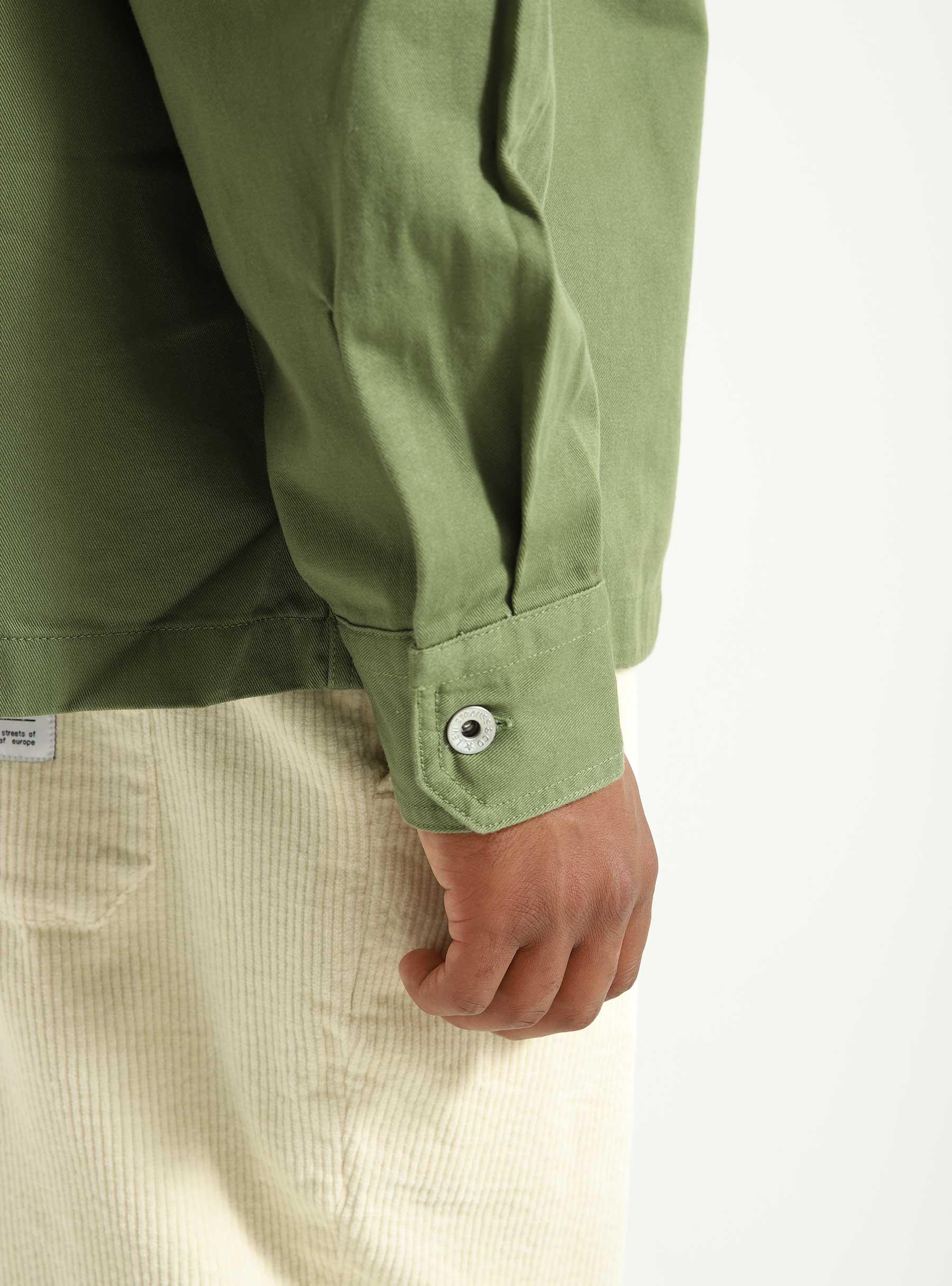 Masonic Patch Pocket Overshirt Bluish Olive Green A5721-0002