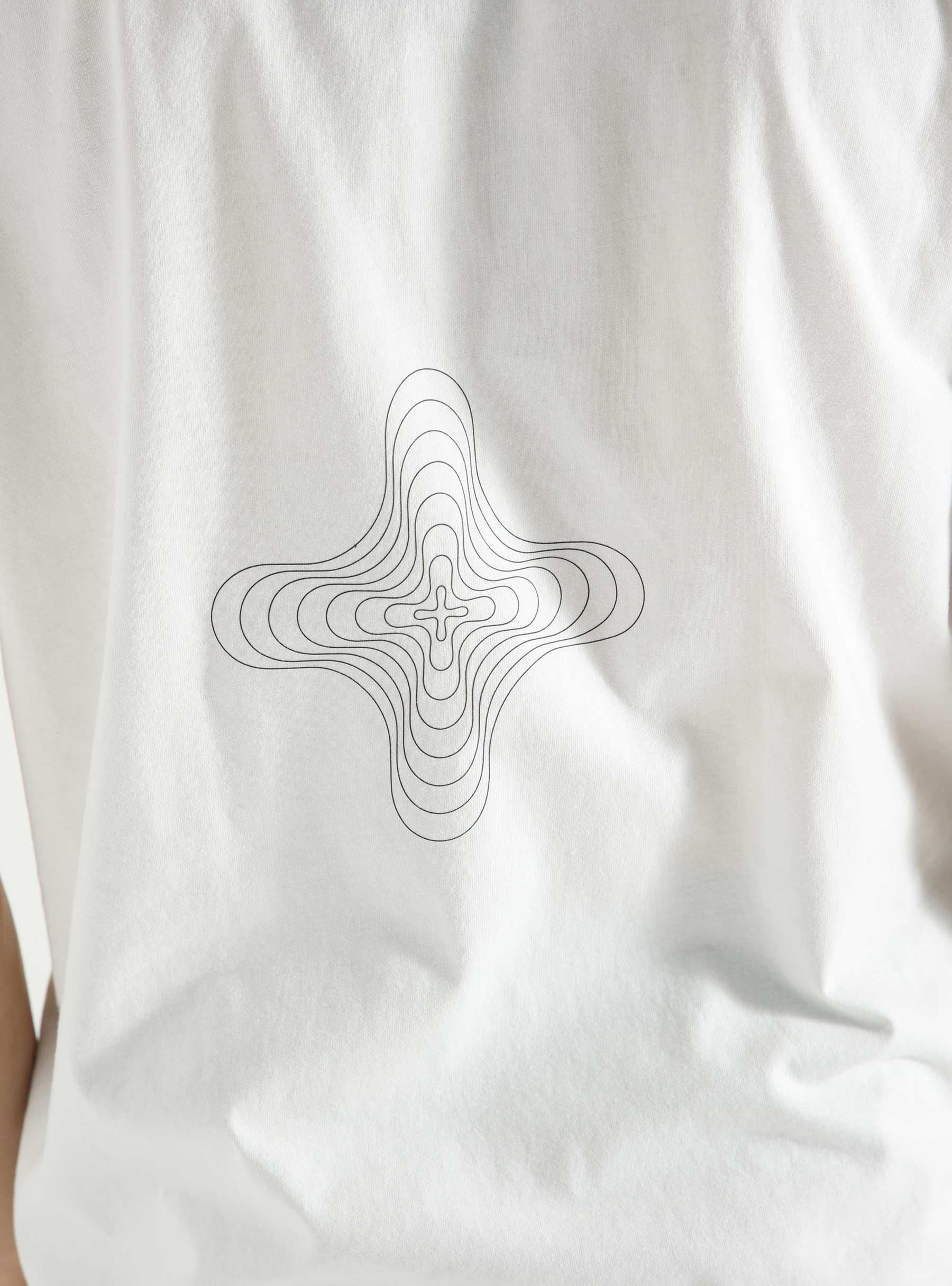 B+ Reflective Print T-Shirt White BPLUS- FW23-TS05