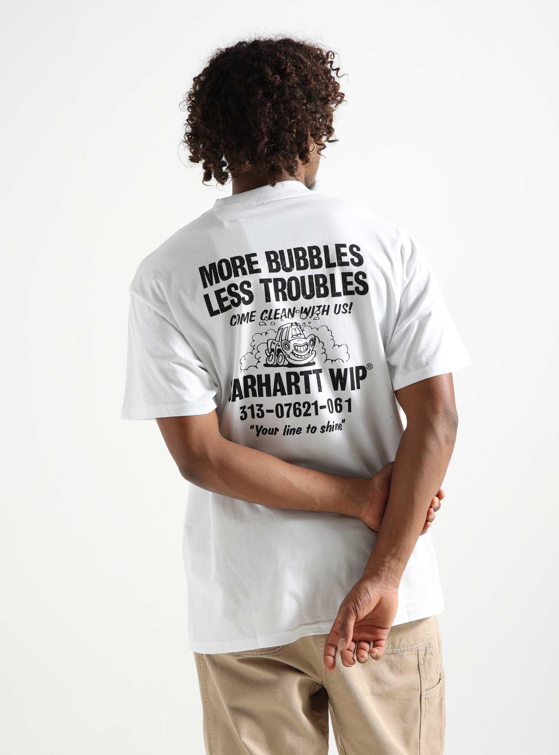 Less Troubles T-Shirt White Black I033187-00AXX
