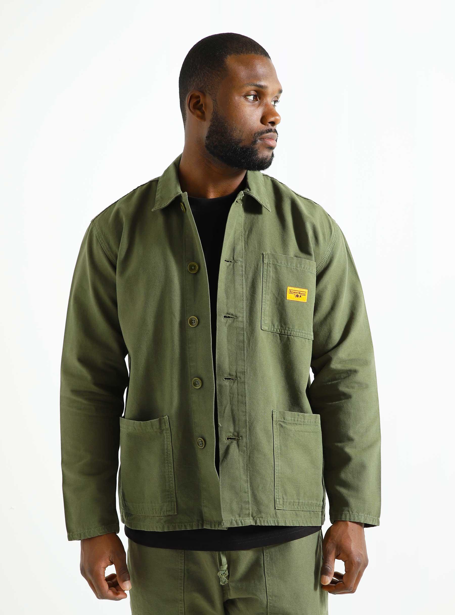 Canvas Coverall Jacket Olive SW-AW23-1023